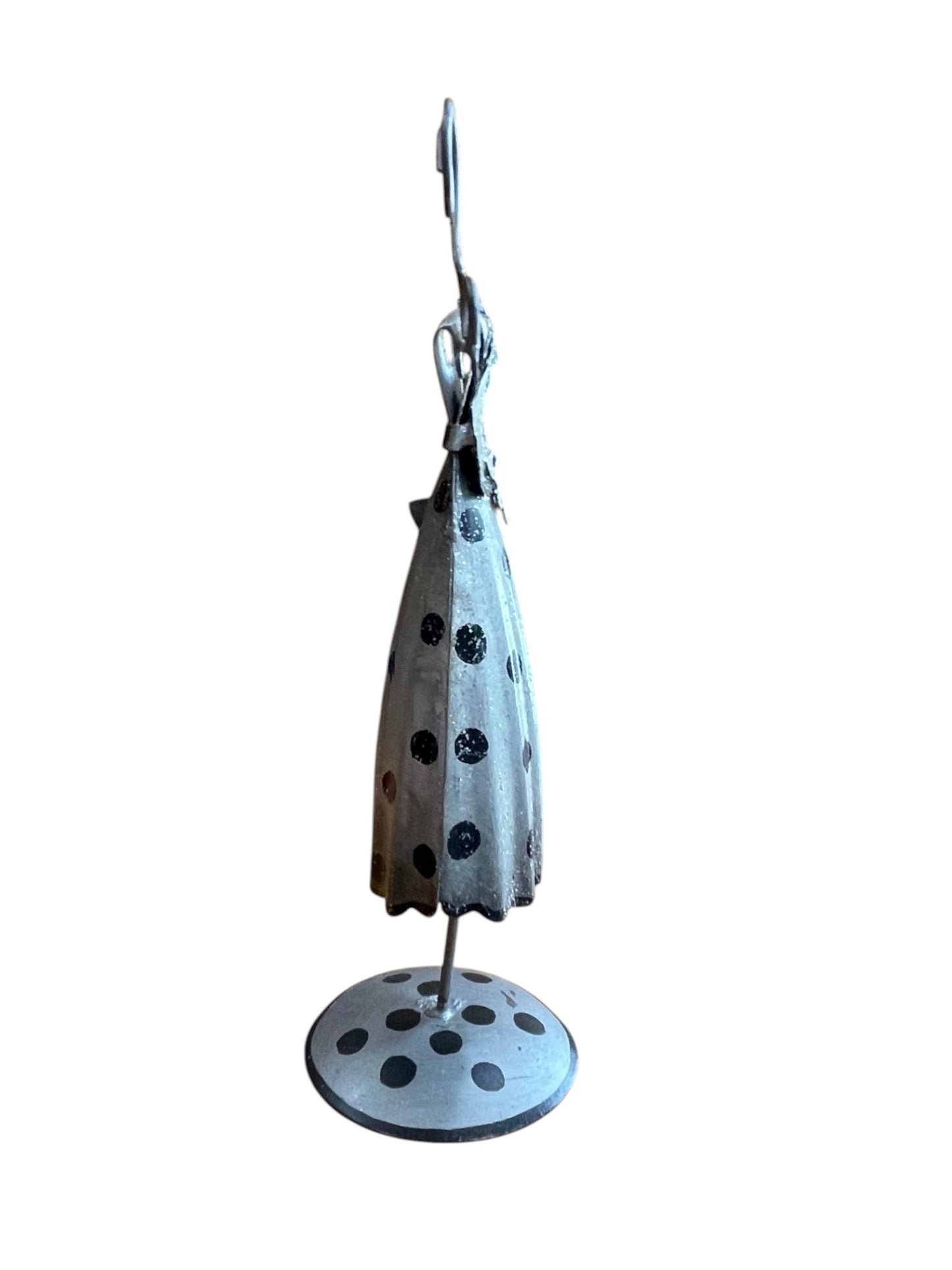 Expositor mini muñeca vintaje metal  3D tonos grises artesanal