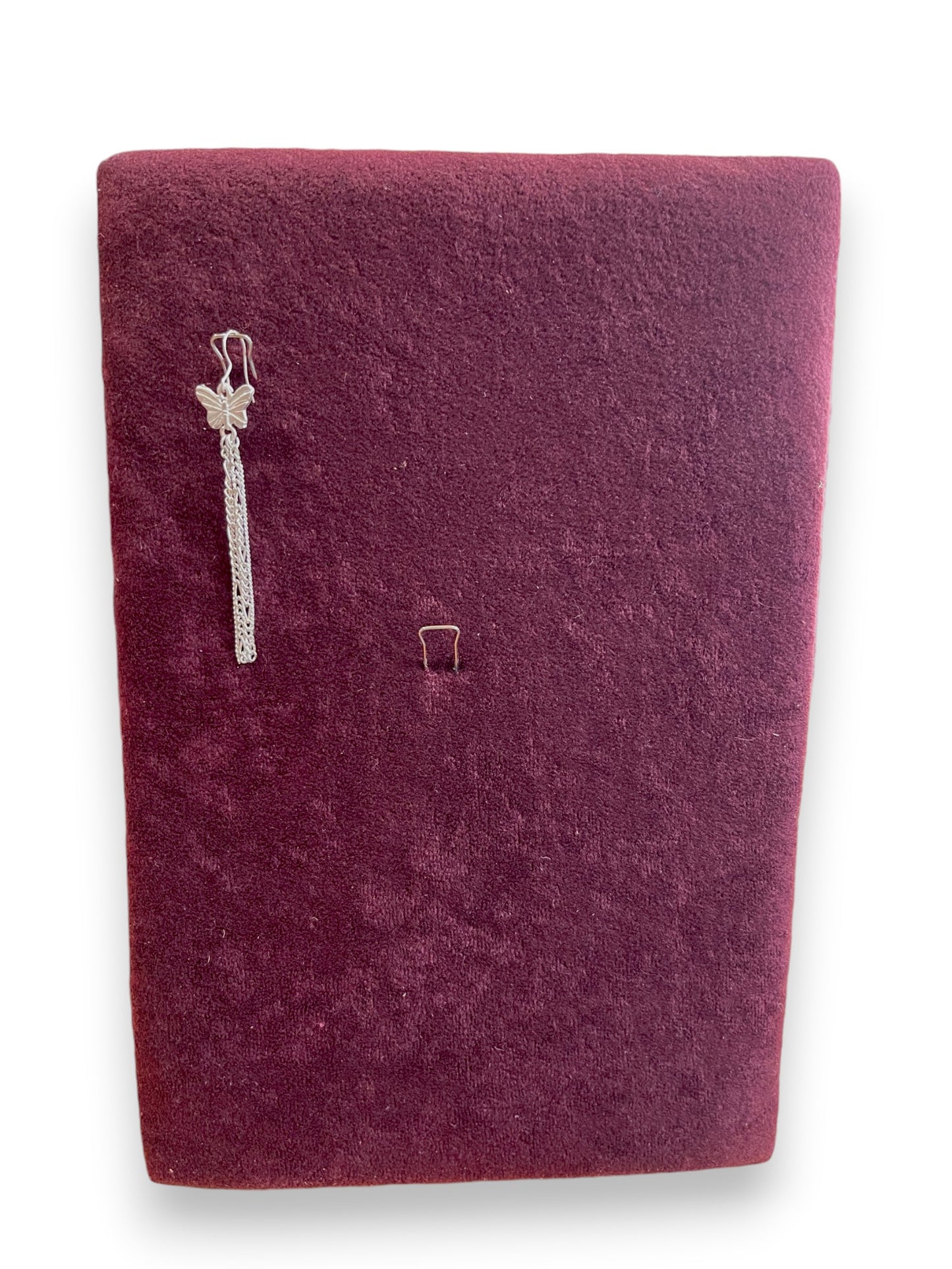 Expositor rectangulo tejido en burdeos artesano madera 30x20