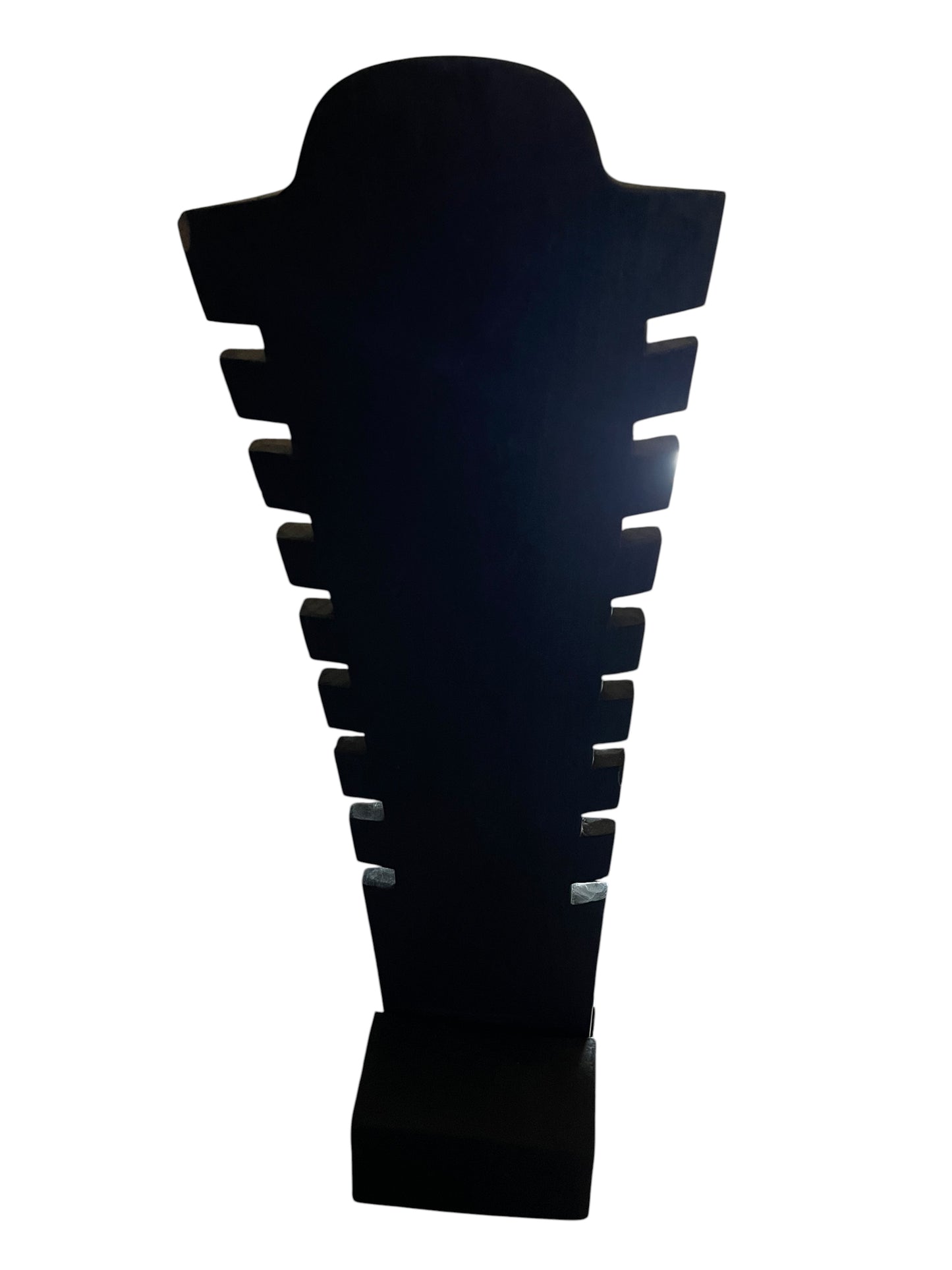 Expositor madera exotica en negro collares multi