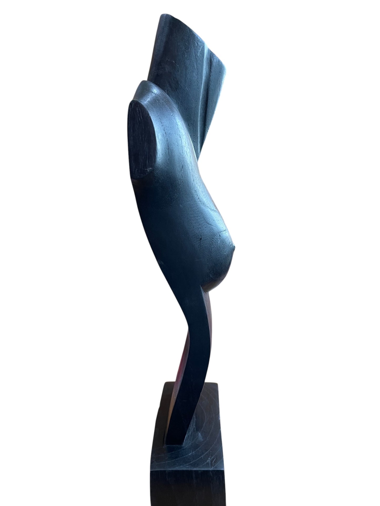 Expositor busto-pedestal tallado manual madera exotica negro