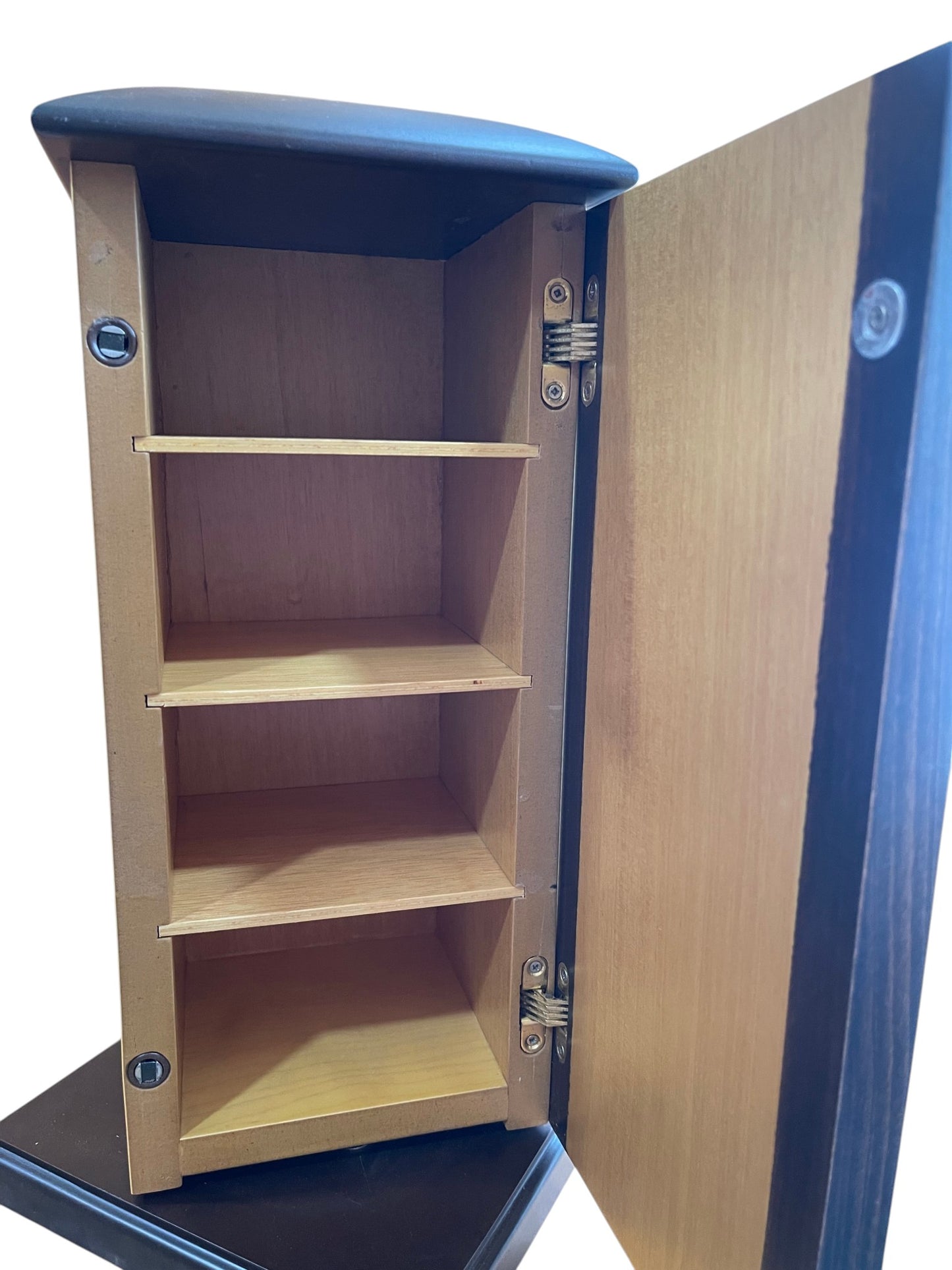 Mueble expositor armario giratorio madera nogal 20x20