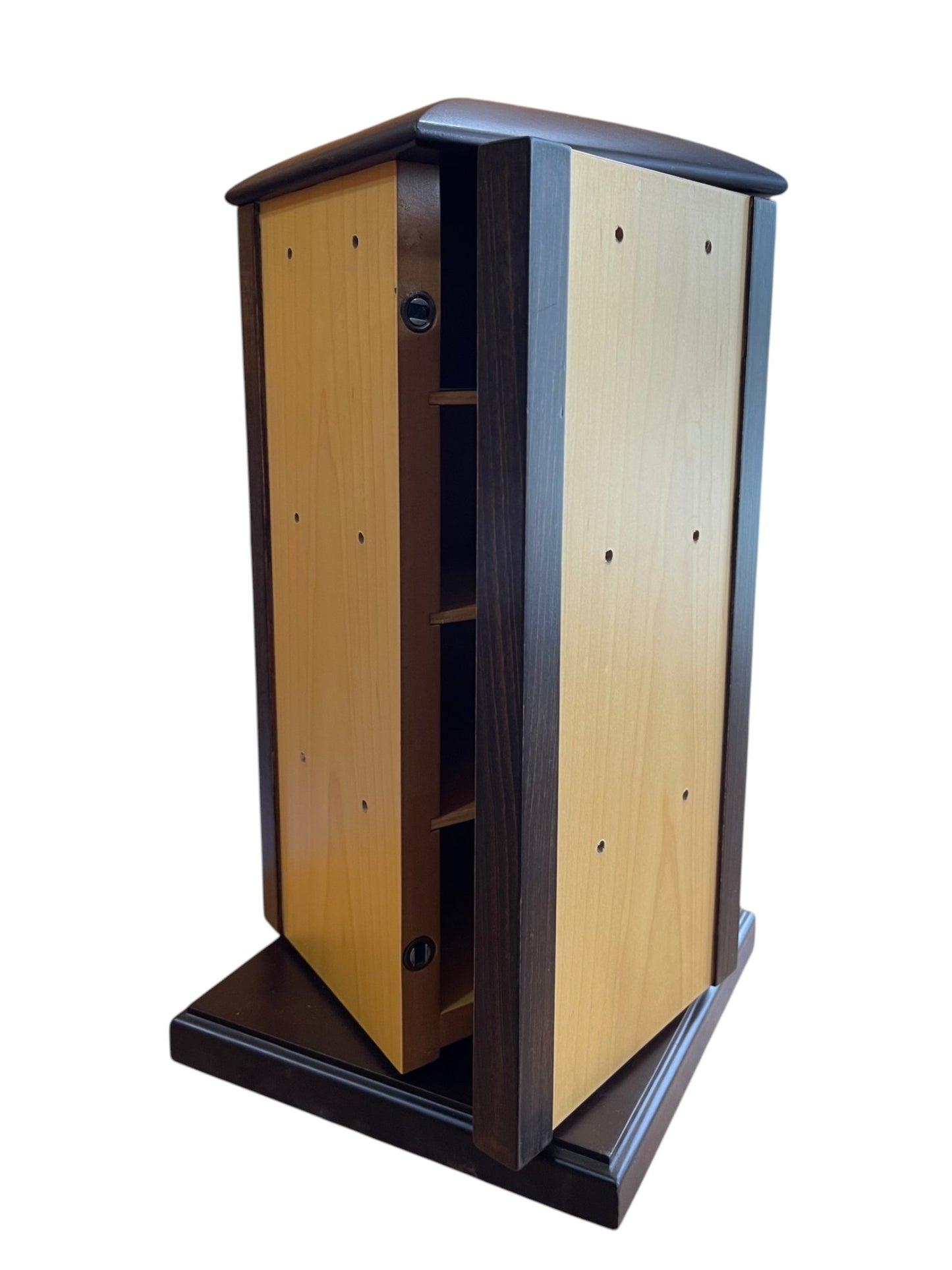 Mueble expositor armario giratorio madera nogal 20x20
