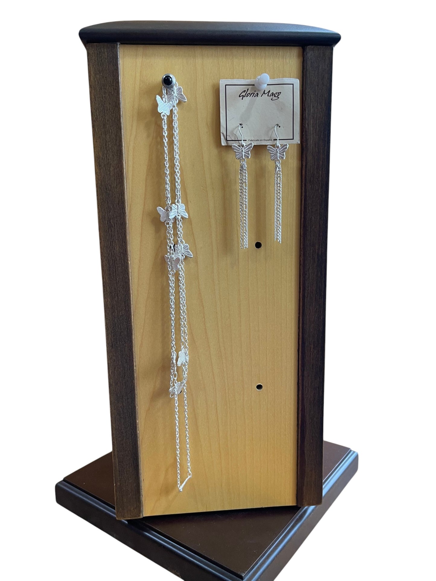 Mueble expositor armario giratorio madera nogal 20x20