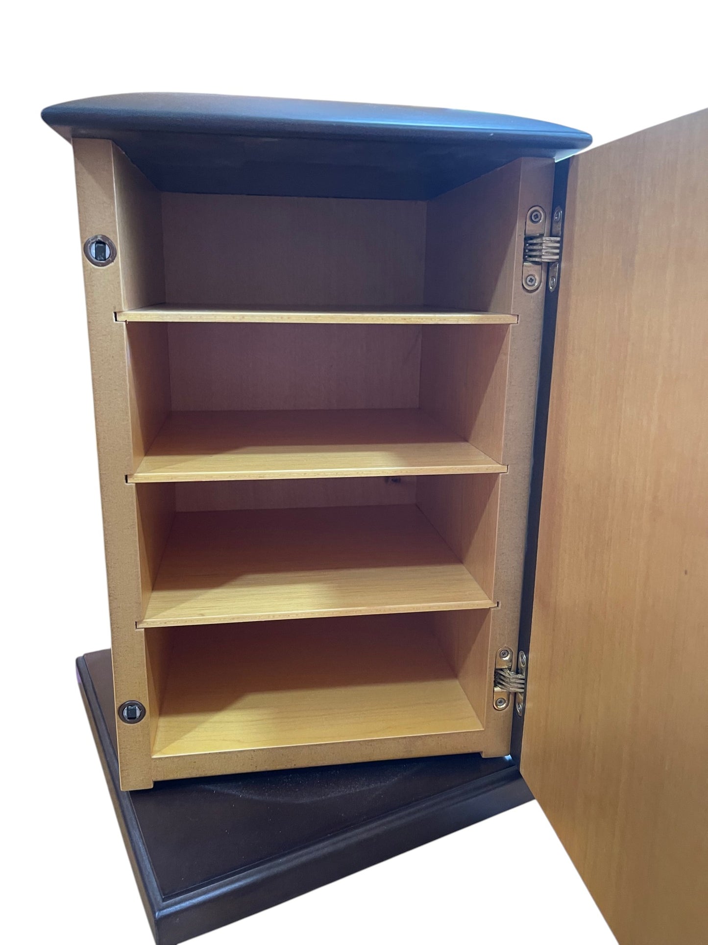 Mueble expositor armario giratorio madera nogal 30x30