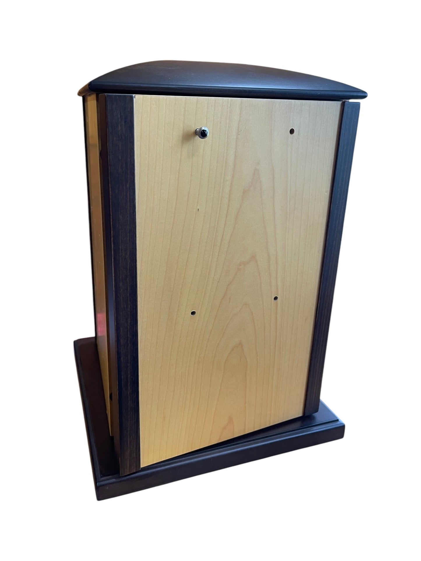 Mueble expositor armario giratorio madera nogal 30x30
