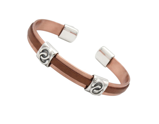 Pulsera DeCobre Bicolor Alianza y piel sintética