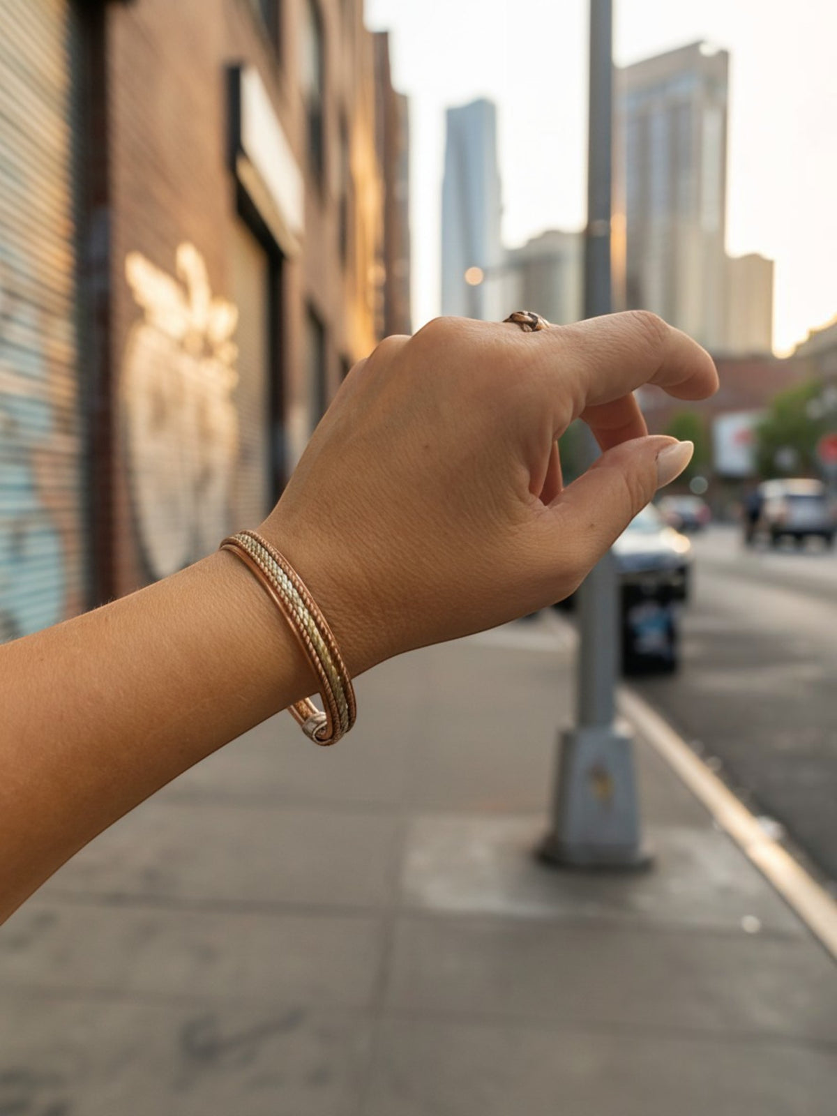 Pulsera DeCobre  cobre y latón tiras centrales y magnetoterapia