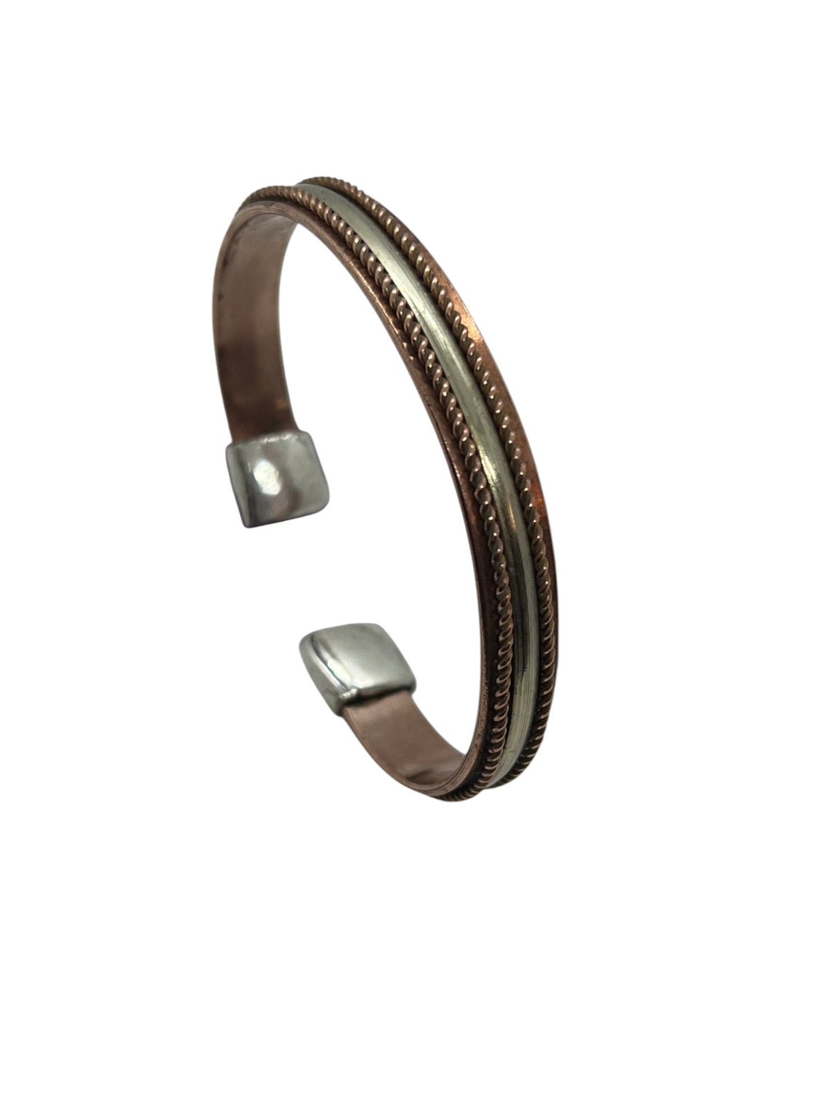 Pulsera DeCobre  cobre y latón tiras centrales