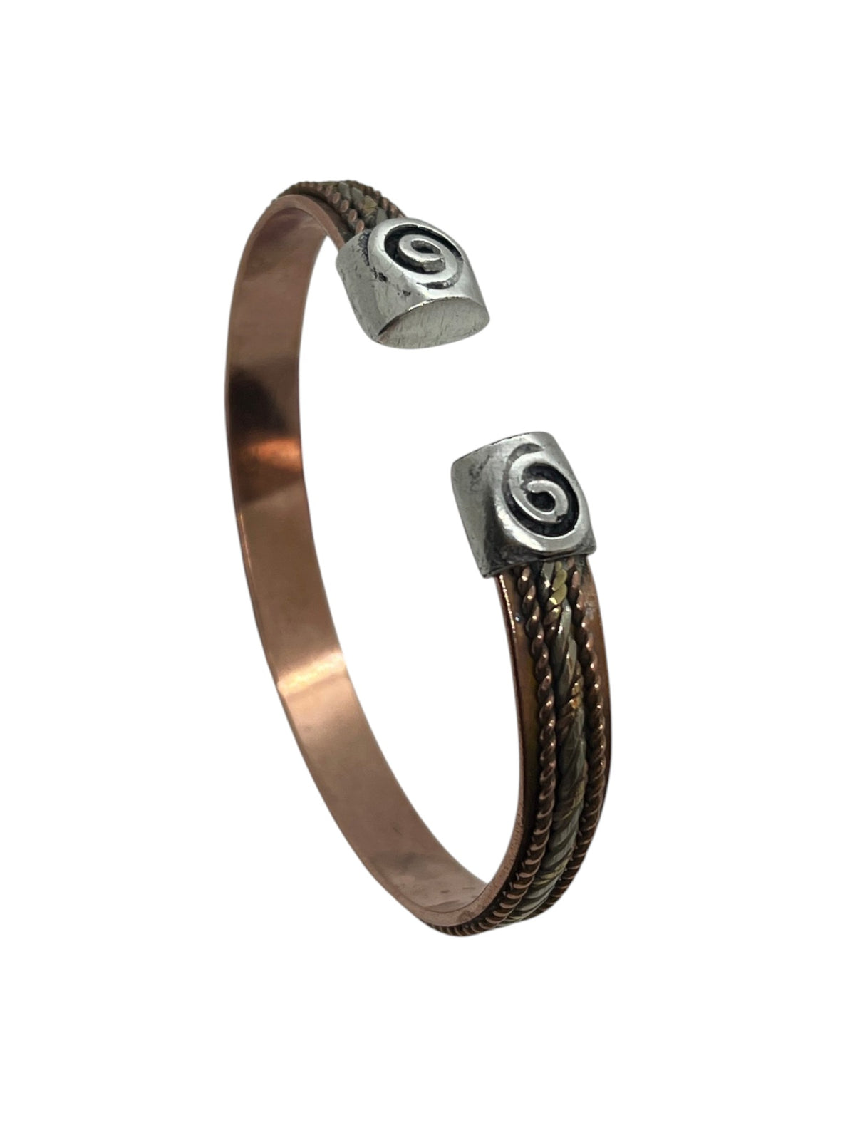 Pulsera DeCobre Trenzas en cobre y latón tiras centrales