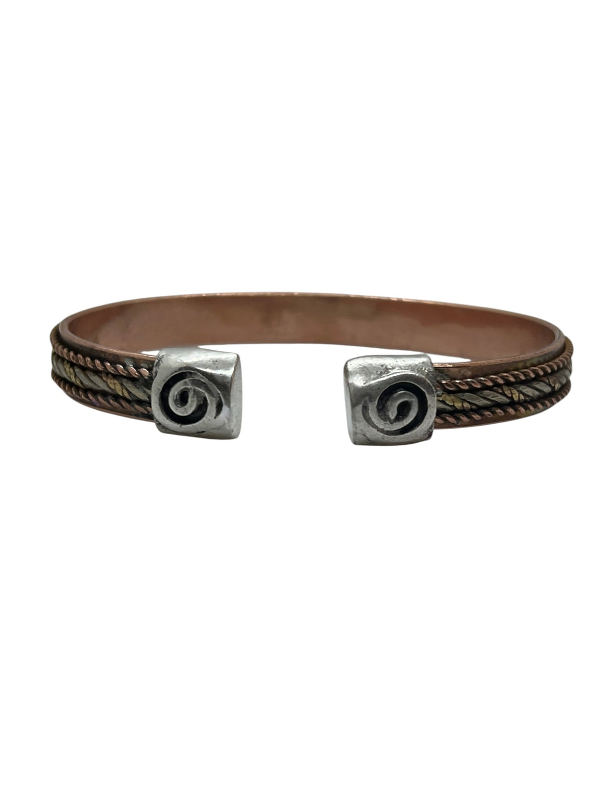 Pulsera DeCobre Trenzas en cobre y latón tiras centrales