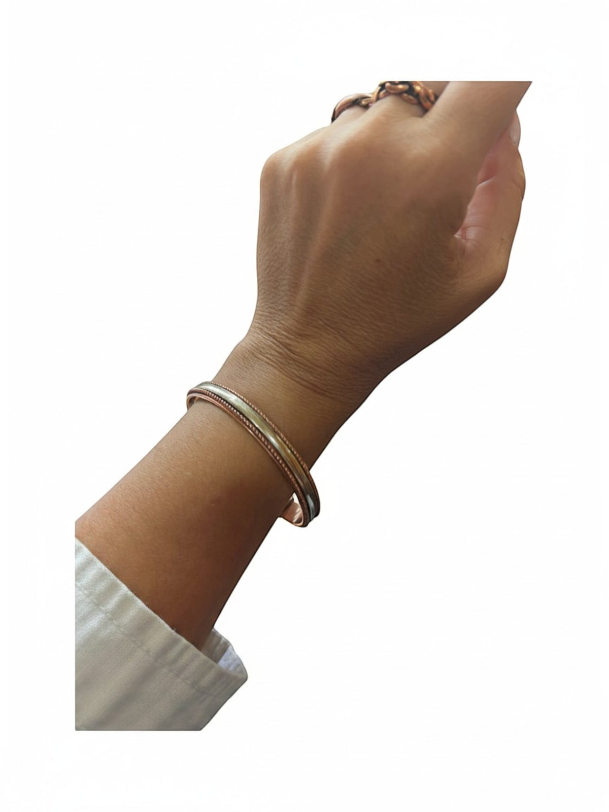 Pulsera DeCobre  cobre y latón tiras centrales