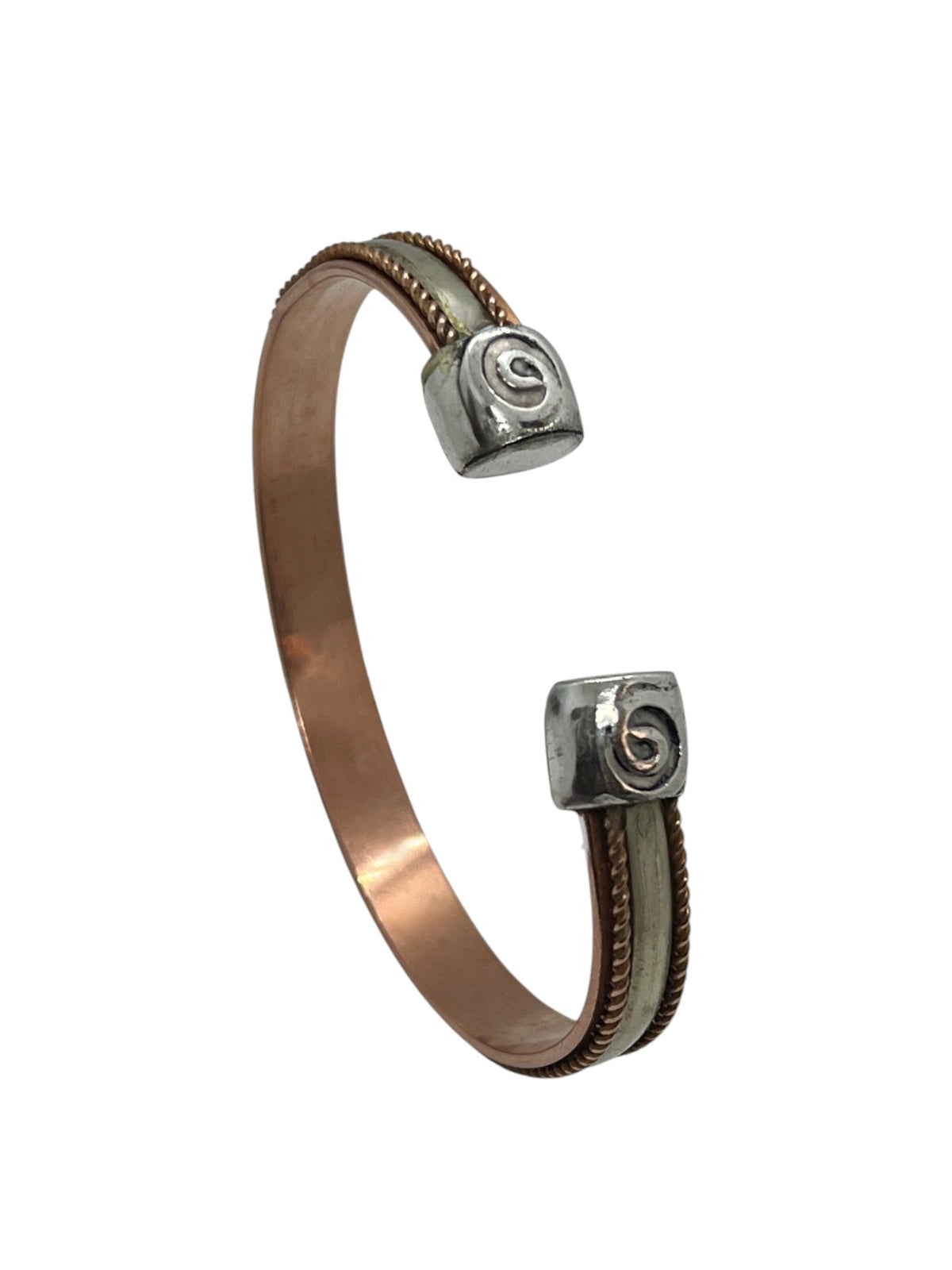 Pulsera DeCobre  cobre y latón tiras centrales