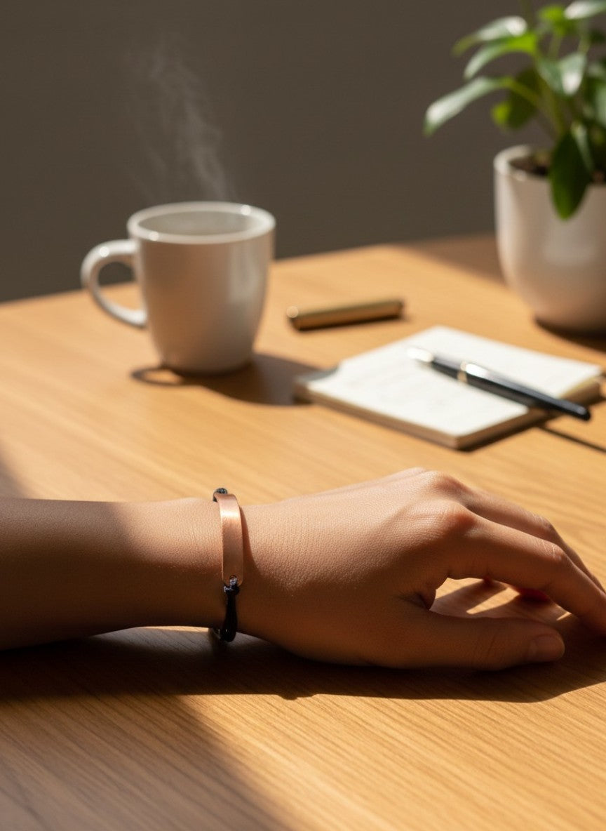 Pulsera DeCobre cordón negro ajustable cobre salud
