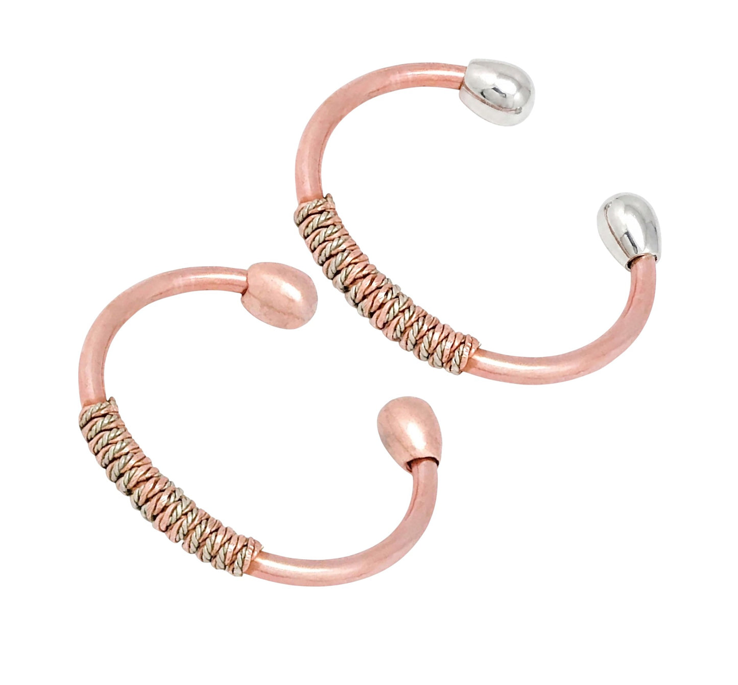 Pulsera DeCobre enlazados tricolor laton y plata - salud y bienestar