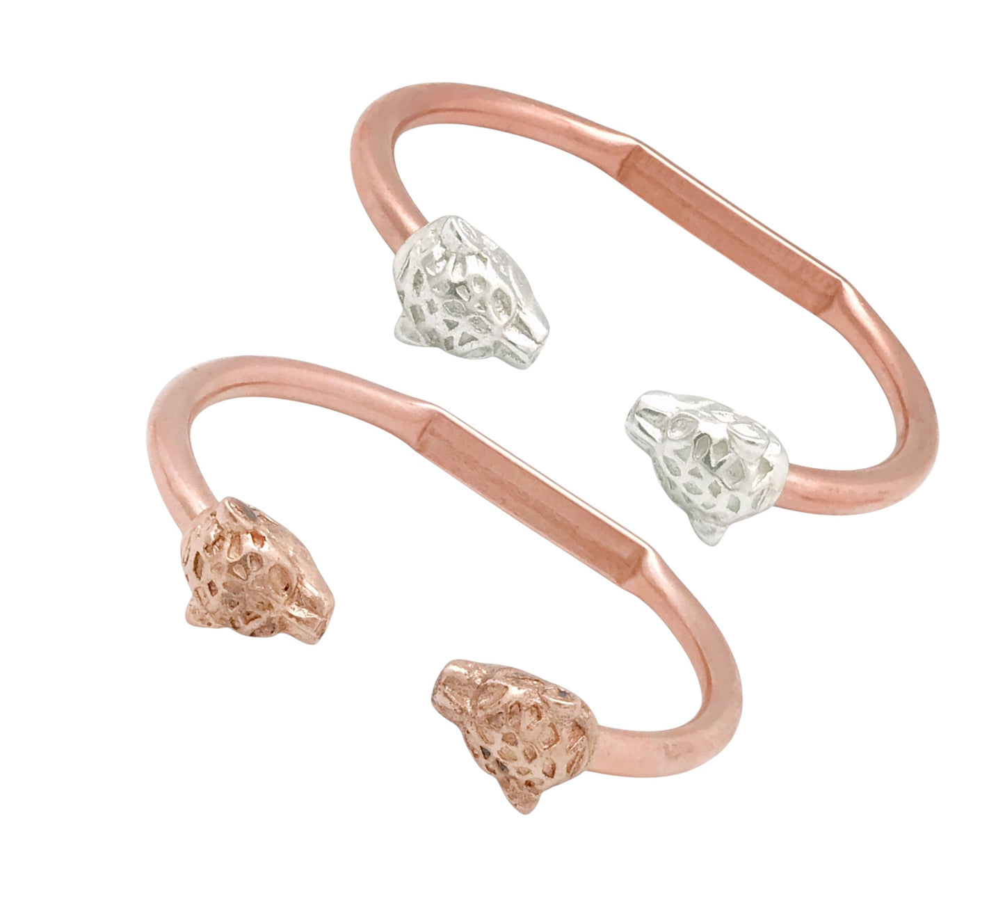 Pulsera DeCobre detalle tigre en plata 10µ o cobre ajustable- salud y belleza