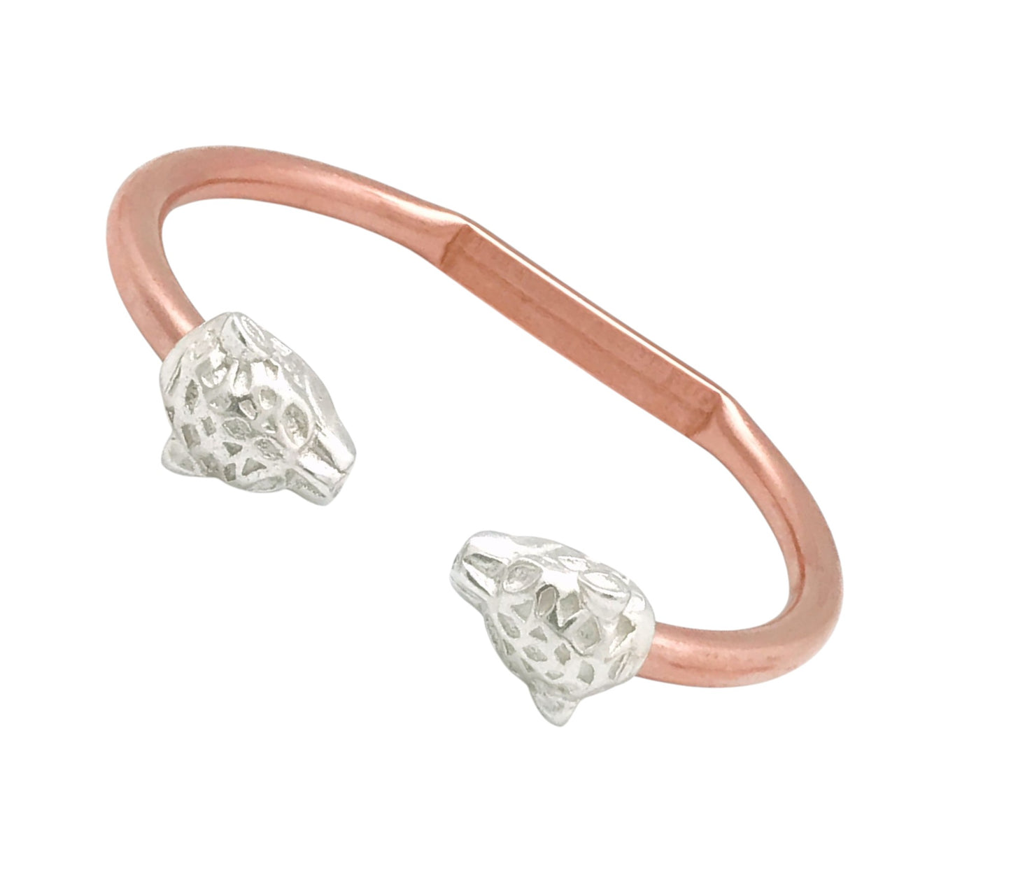 Pulsera DeCobre detalle tigre en plata 10µ o cobre ajustable- salud y belleza