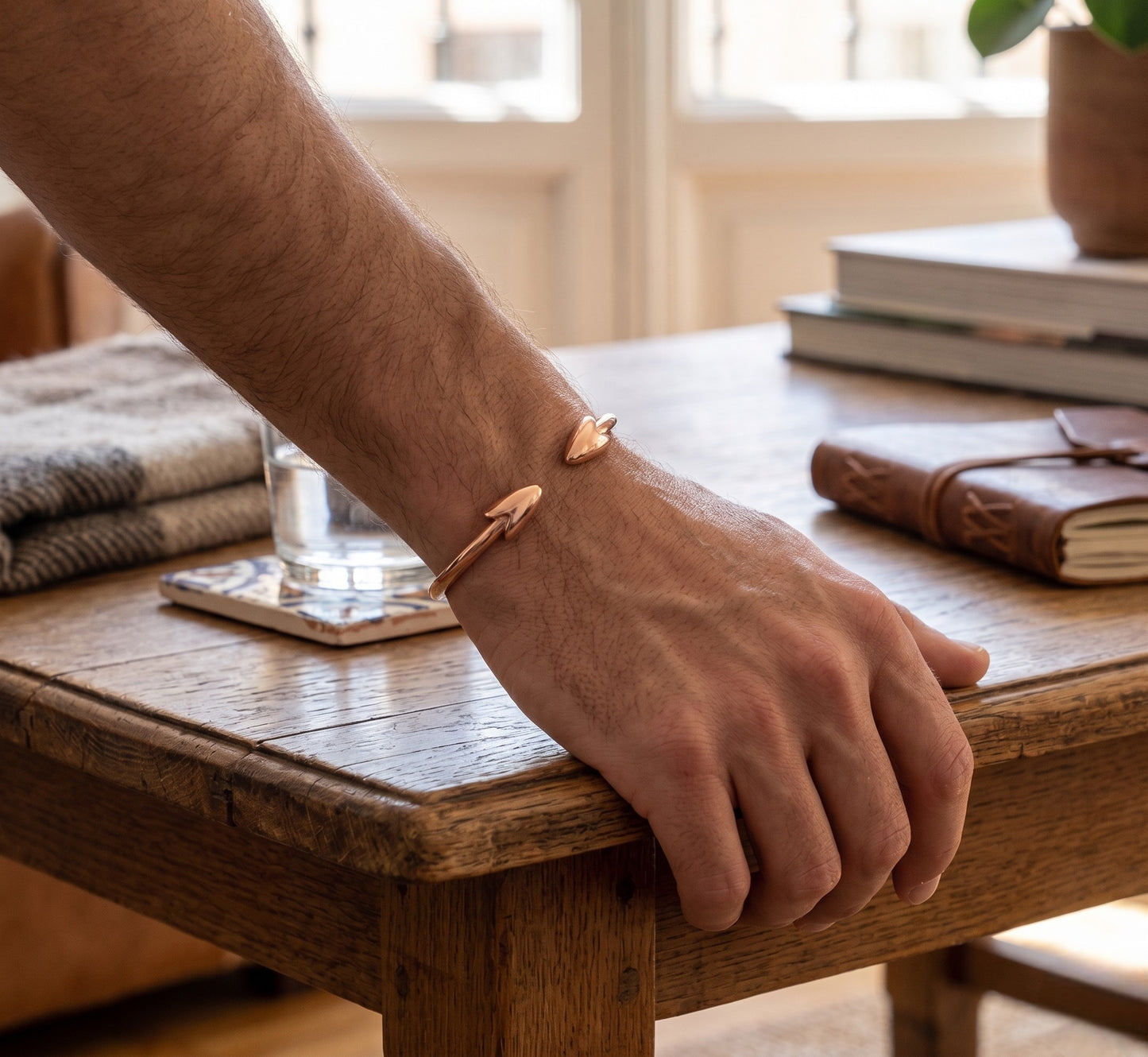 Pulsera DeCobre Lanza en plata 10µ o cobre, salud y bienestar diario