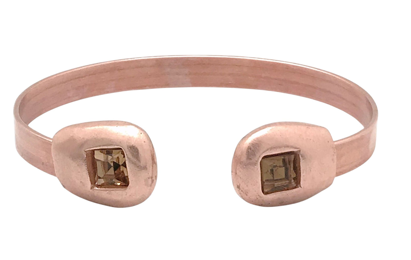 Pulsera DeCobre cristal SW 6x6 y detalles en plata 10µ o cobre .Horizonte de colores