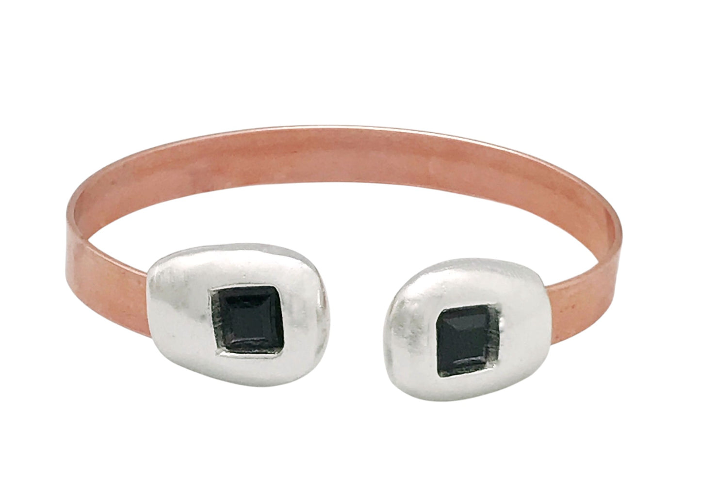 Pulsera DeCobre cristal SW 6x6 y detalles en plata 10µ o cobre .Horizonte de colores