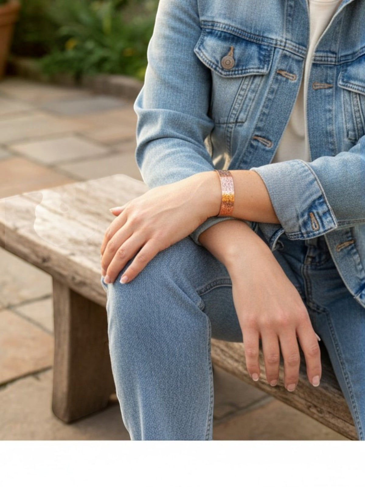 Pulsera Brazalete DeCobre chapa lunar- cobre 100%