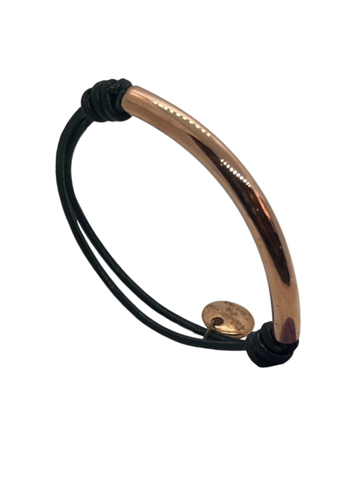 Pulsera DeCobre cuero y tubo nudo corredizo