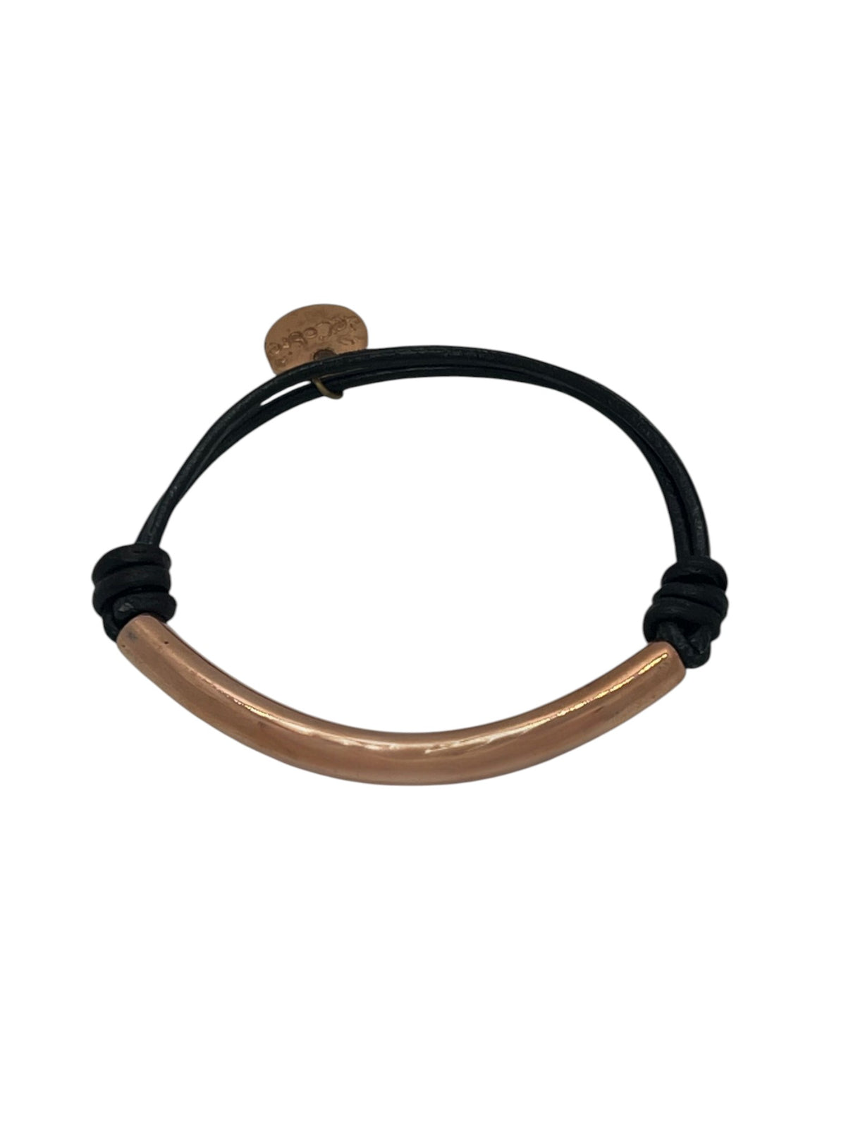Pulsera DeCobre cuero y tubo nudo corredizo