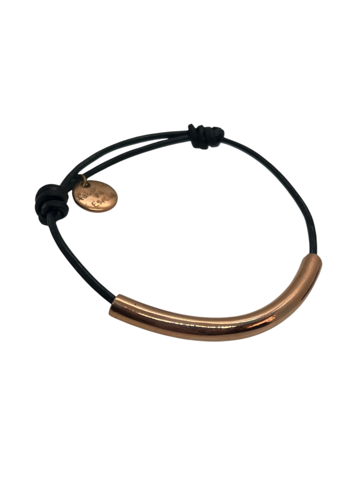 Pulsera DeCobre cuero y tubo nudo corredizo