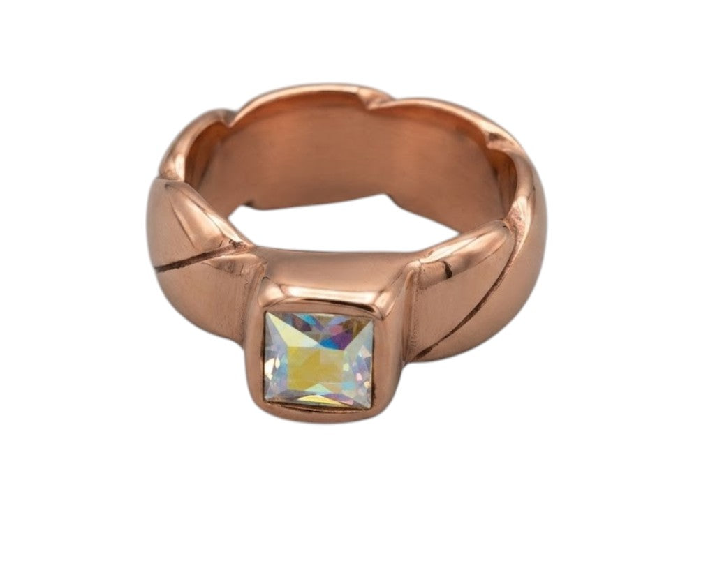 Anillo Solitario Cristal Sw DeCobre bienestar y salud