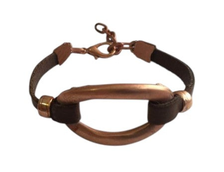 Pulsera DeCobre Ajustable Oval marrón salud y bienestar