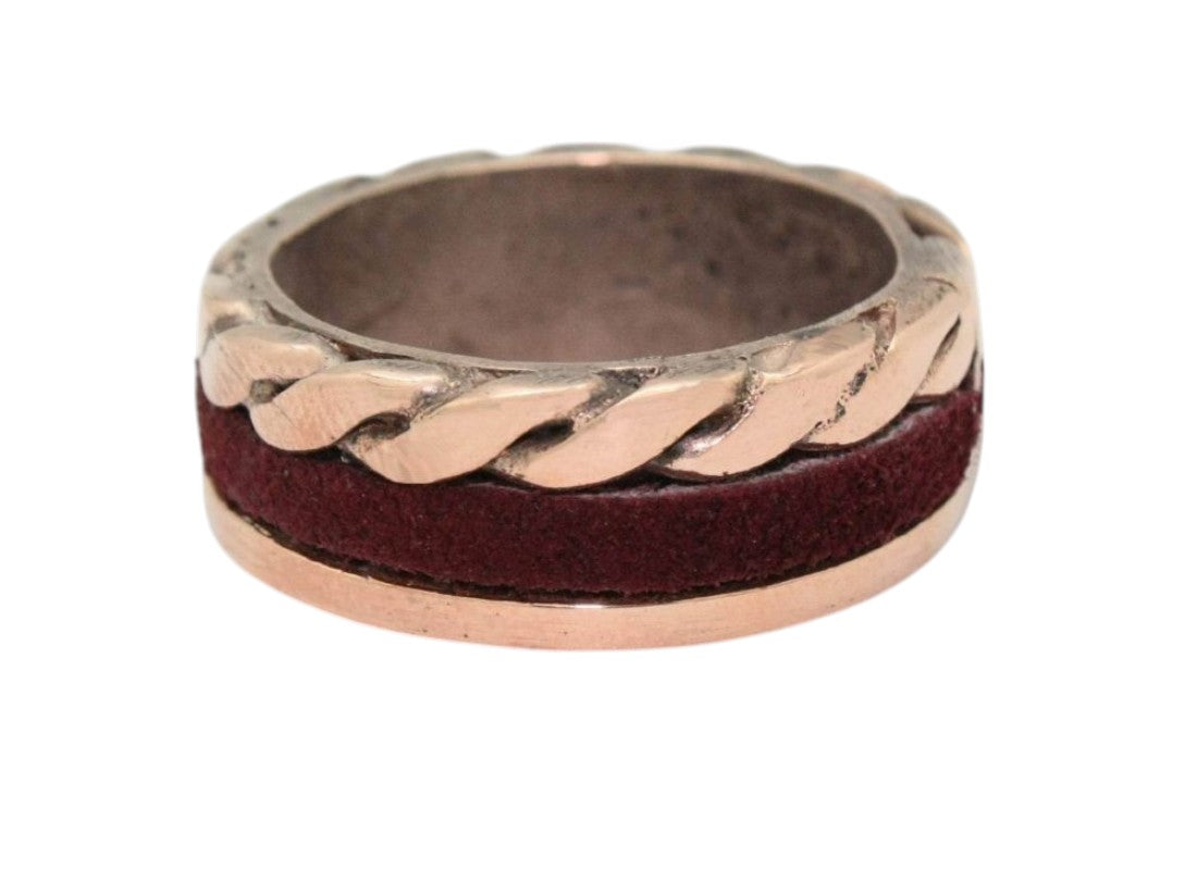 Anillo solitario con piel central sostenible DeCobre salud y bienestar