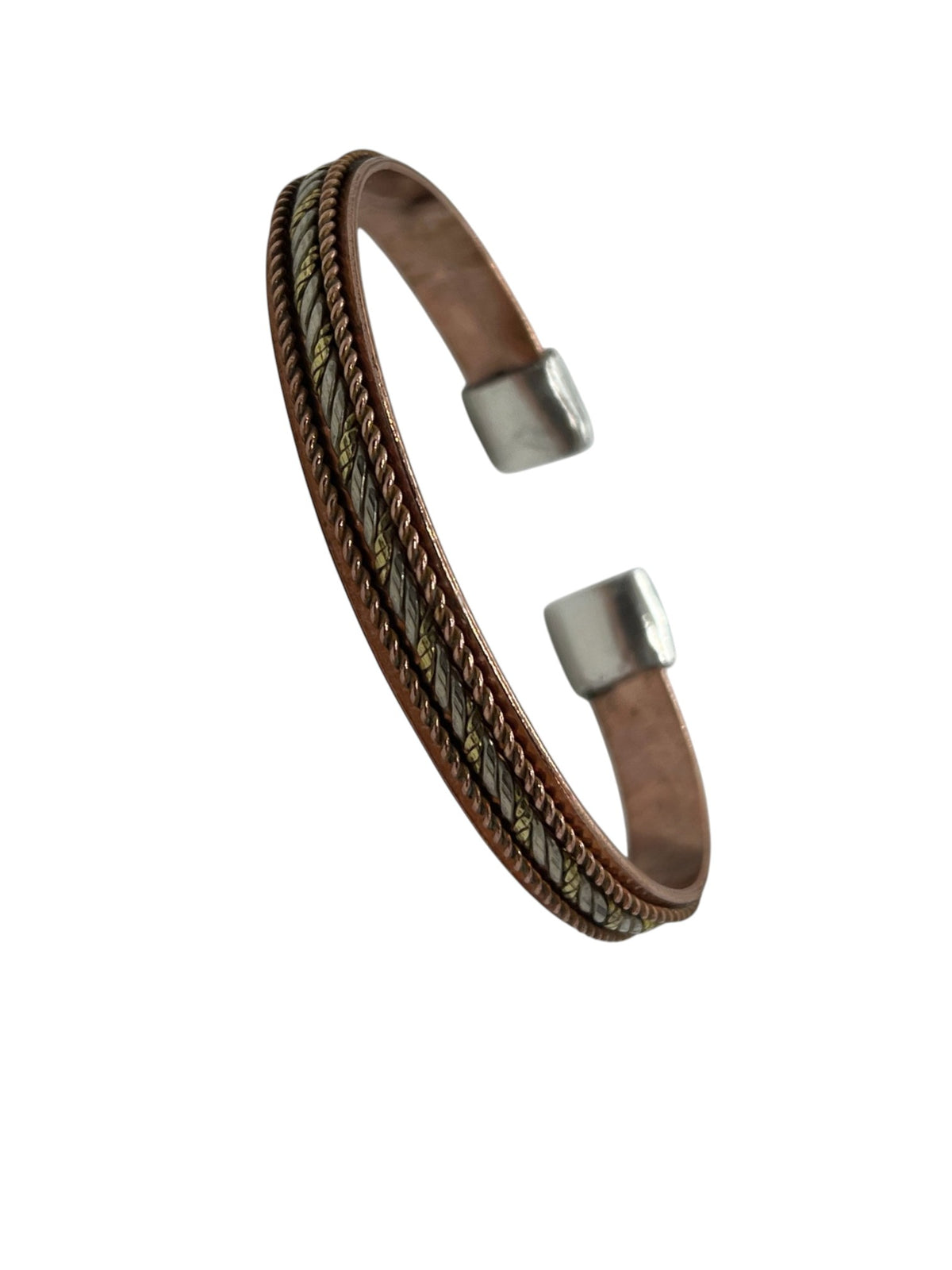 Pulsera DeCobre Trenzas en cobre y latón tiras centrales