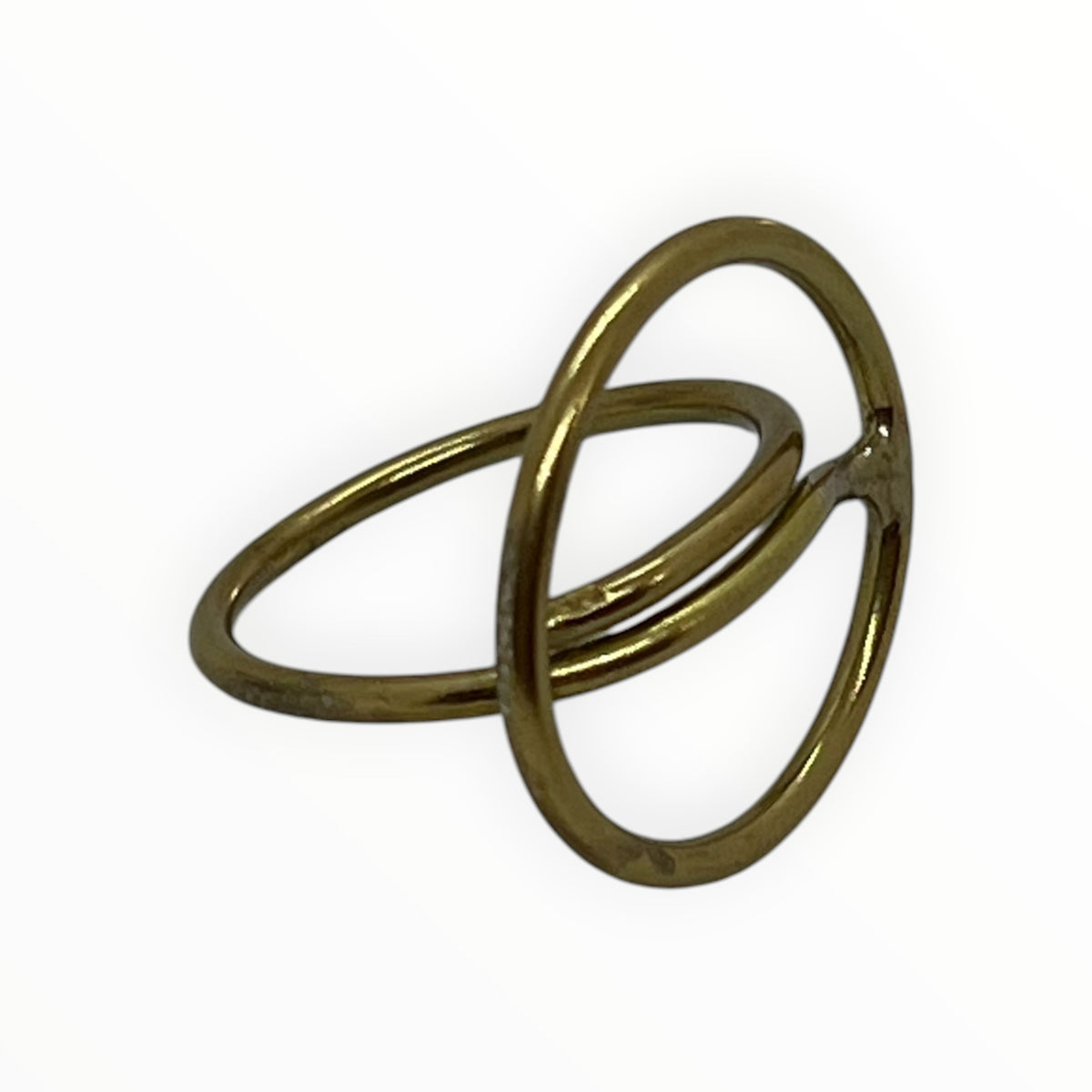 Anillo Sphere latón doble aros en dorado