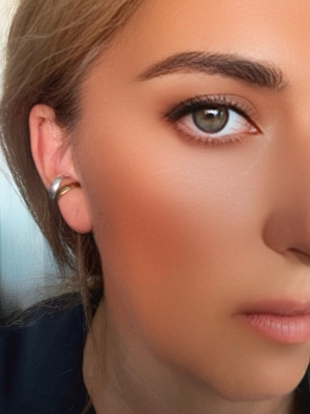Conjunto de earcuff mixto en latón plata 10µ y dorado