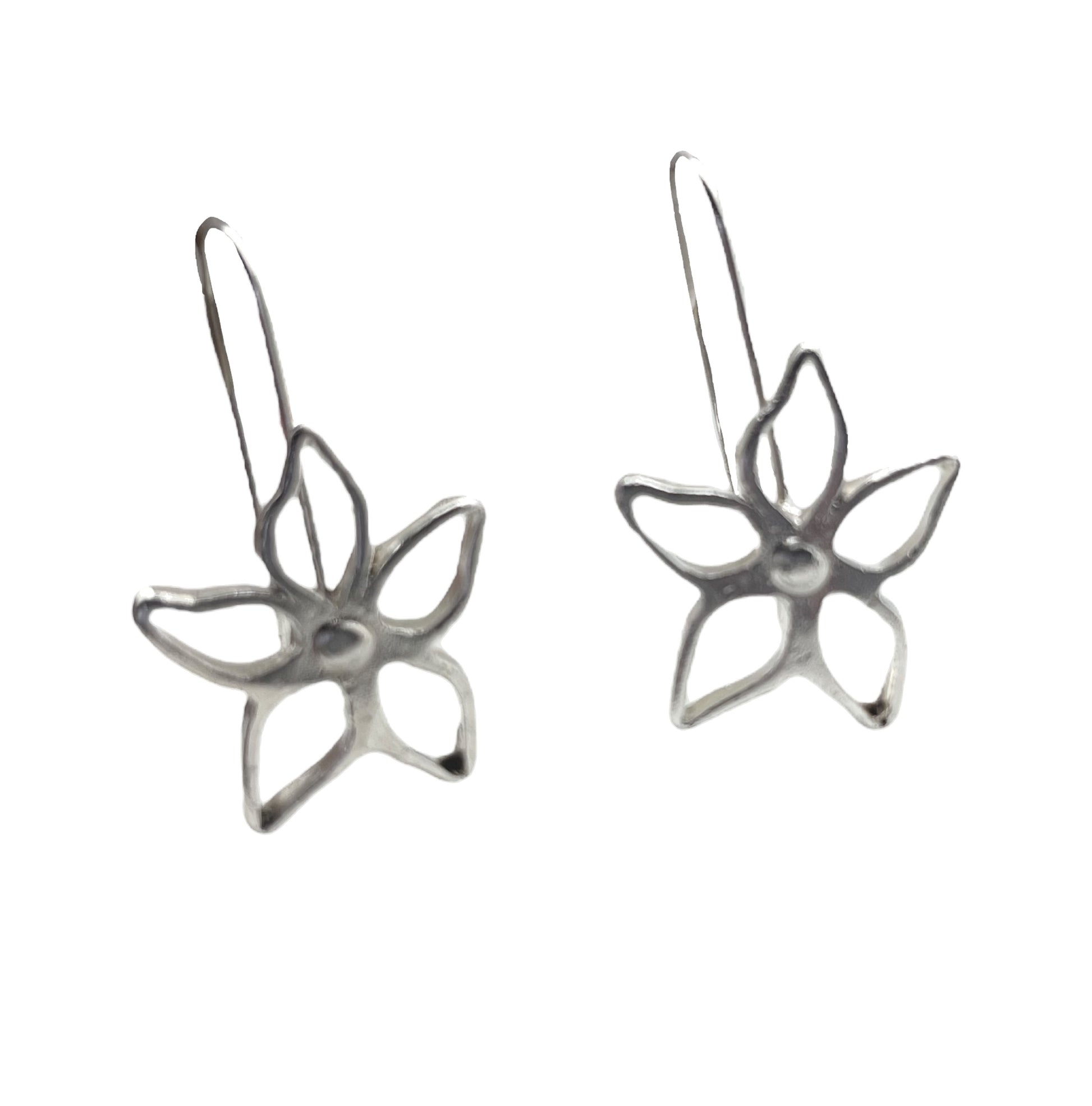 pendiente gancho flor blom plata Gloria Mago diseño 