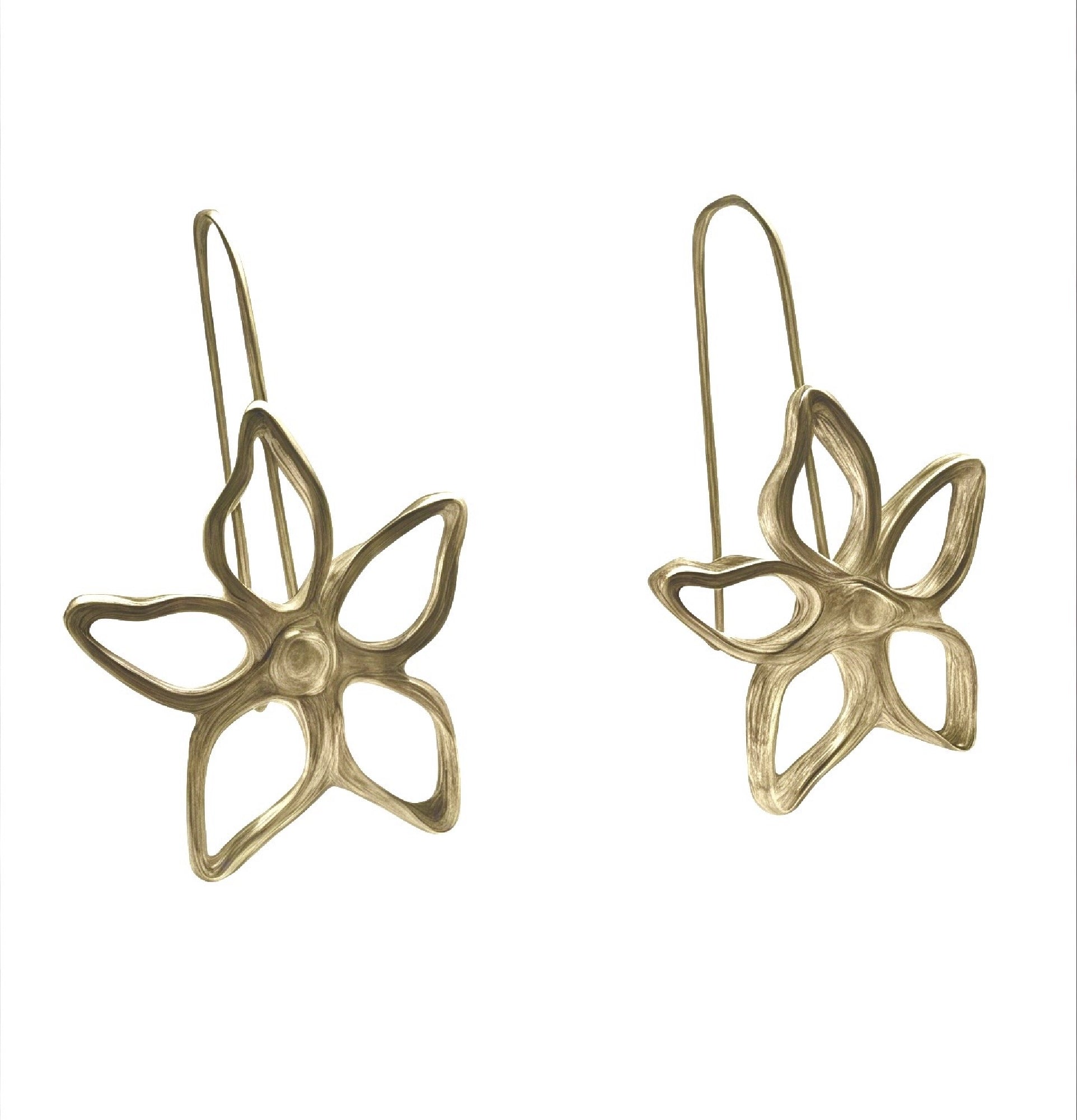 pendiente Gloria Mago dorado flor calidad españa diseño  lineal minimalista tendencia