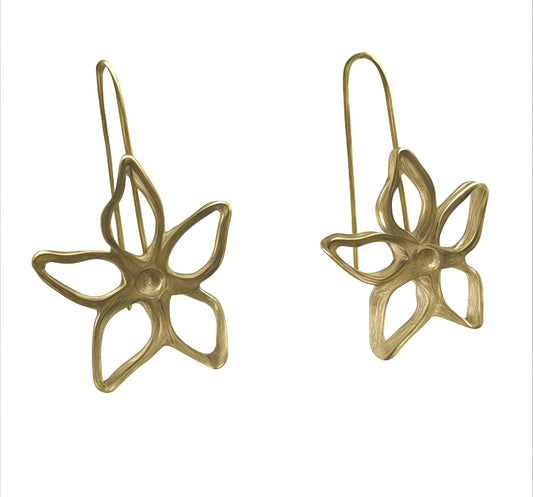 pendiente Gloria Mago dorado flor calidad españa diseño
