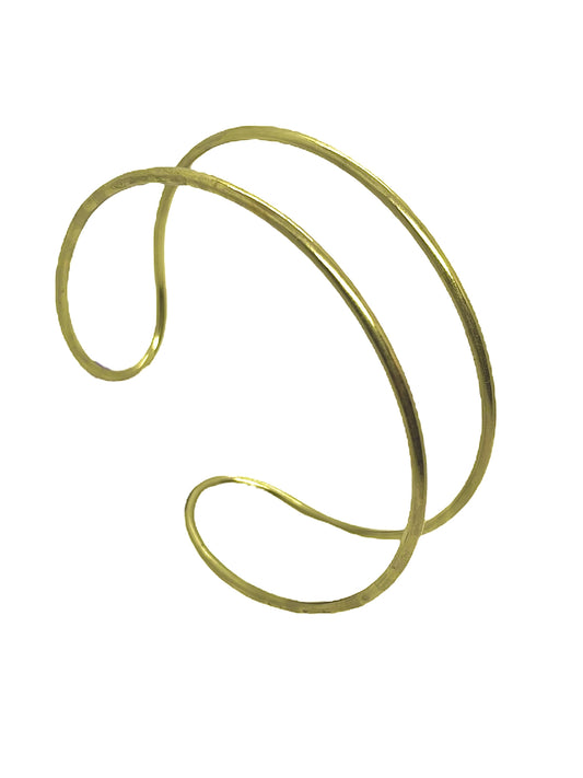 Brazalete doble aro en latón dorado multiposición ajustable