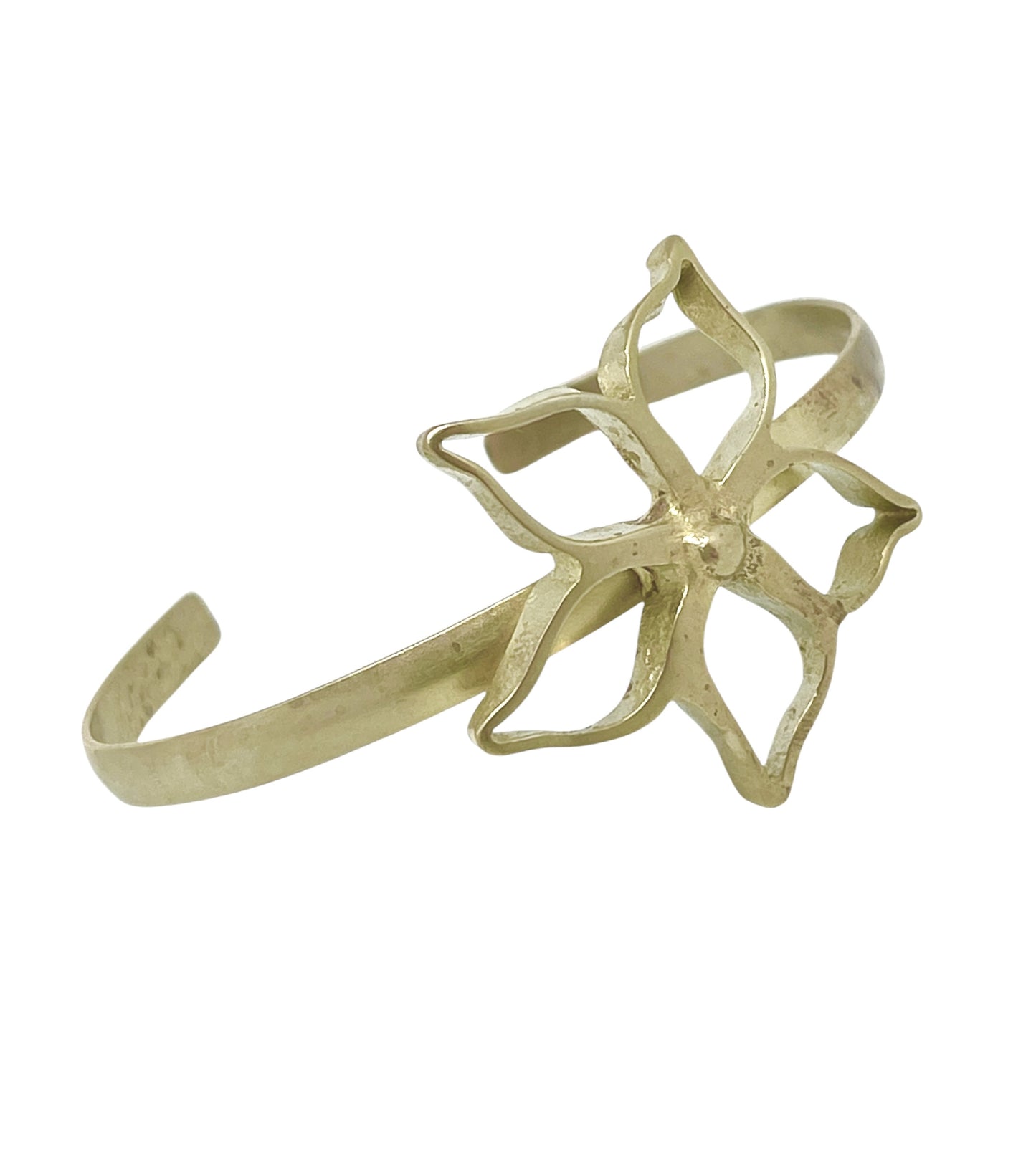 Pulsera dorado oro brazalete flor latón Gloria Mago diseño exclusivo Madrid
