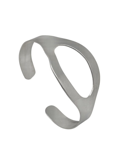 Pulseira "Laguna", punho largo em latão banhado a ouro