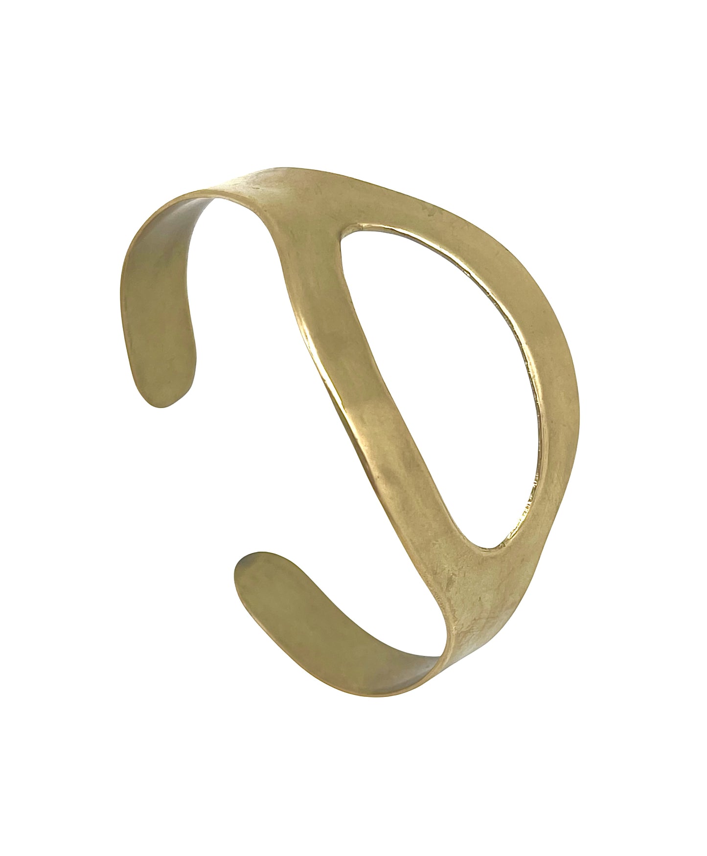 Pulseira "Laguna", punho largo em latão banhado a ouro