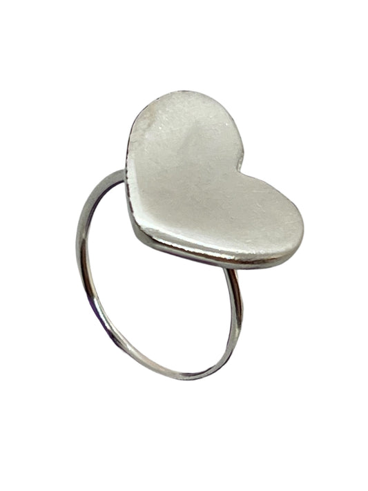 Anillo corazón plata 10µ latón minimal T-14