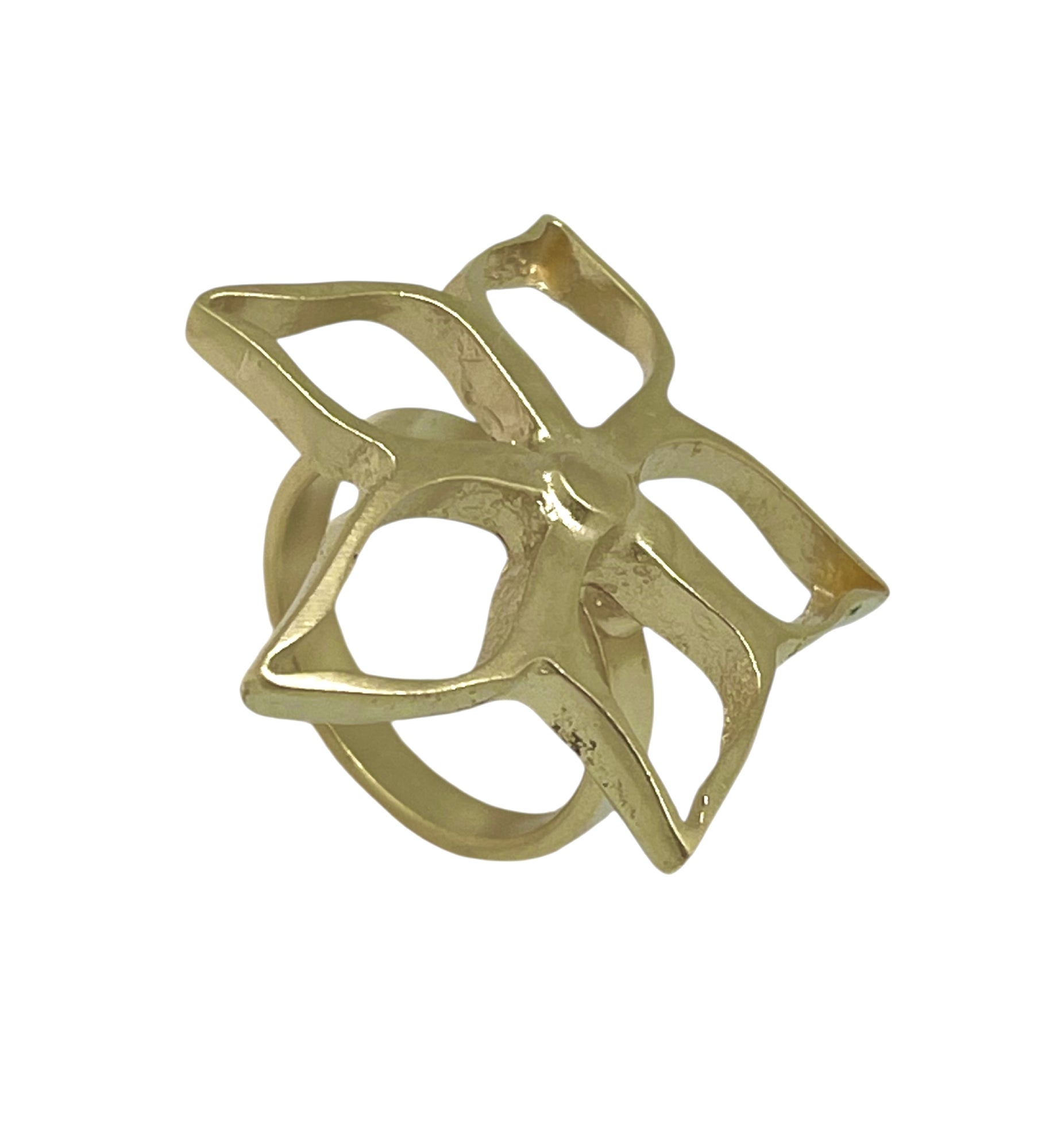 Anillo flor dorado oro latón Gloria Mago diseño exclusivo moda accesorio fabricante
