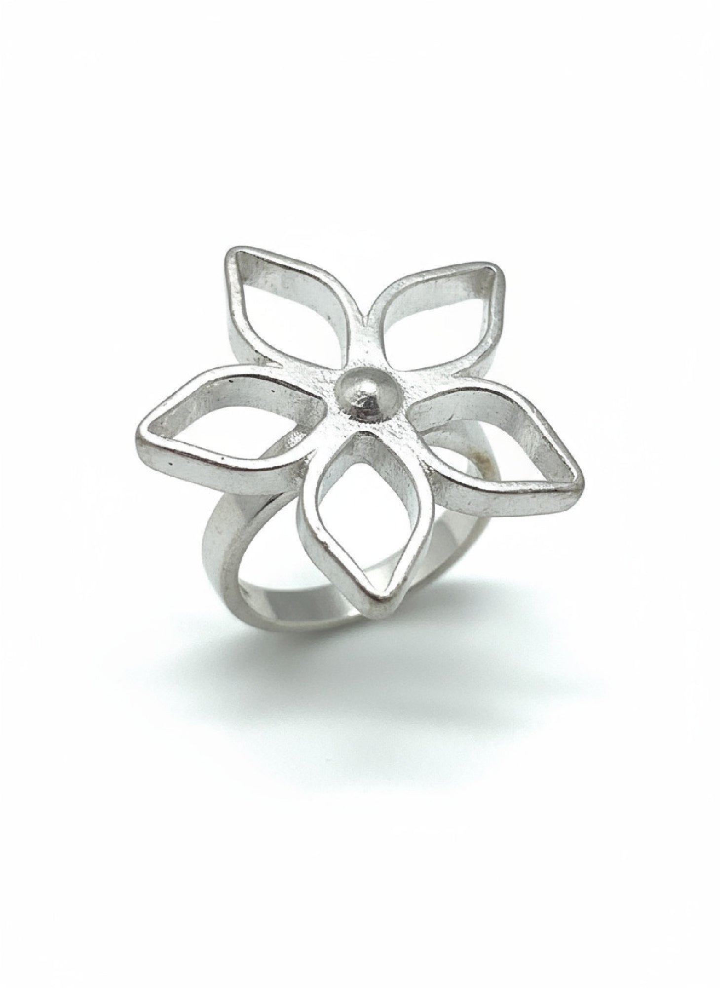 Anillo flor plata de ley chapado latón Gloria Mago diseño exclusivo moda accesorio fabricante
