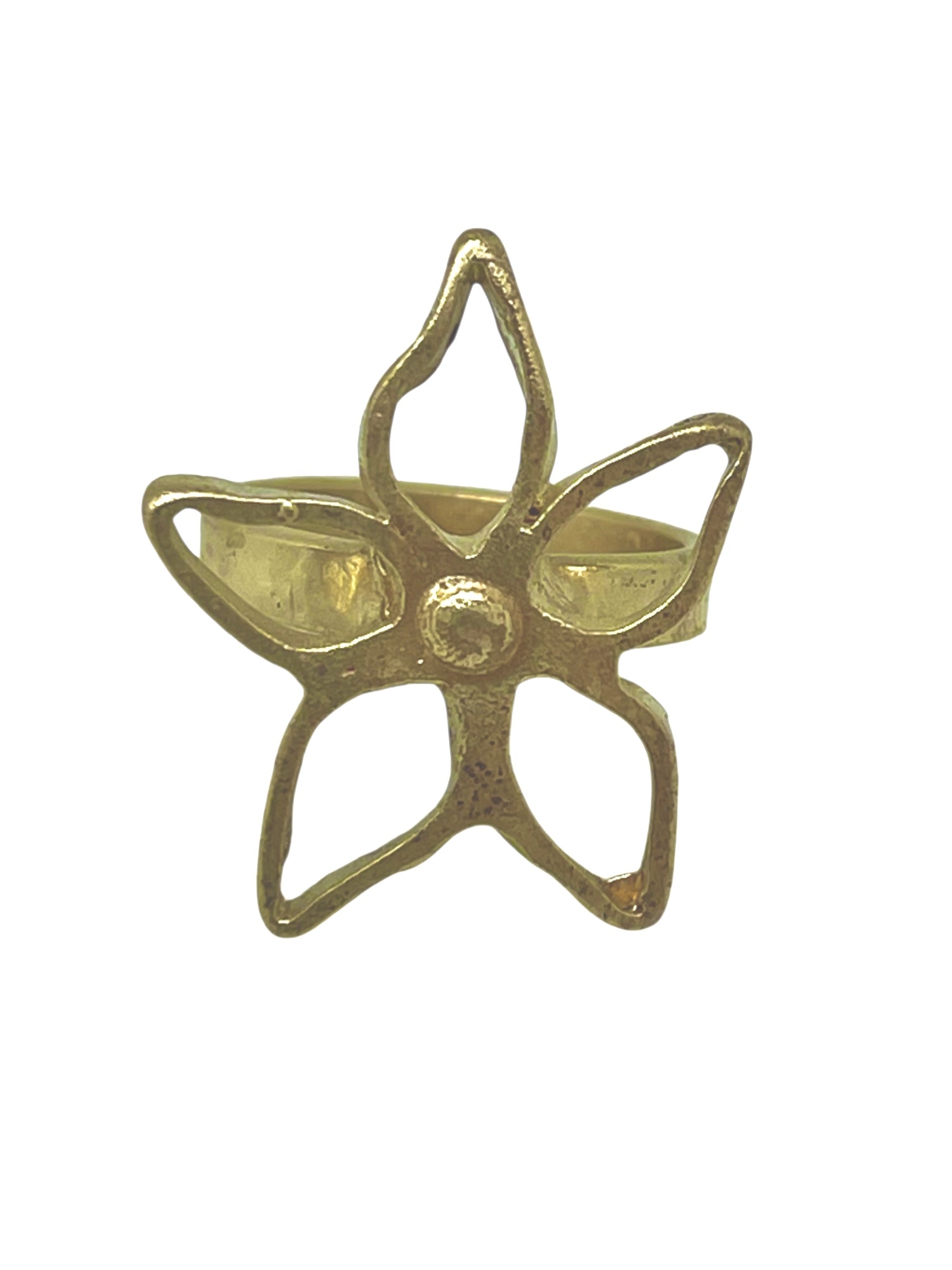 Anillo flor dorado oro latón Gloria Mago diseño exclusivo moda accesorio fabricante