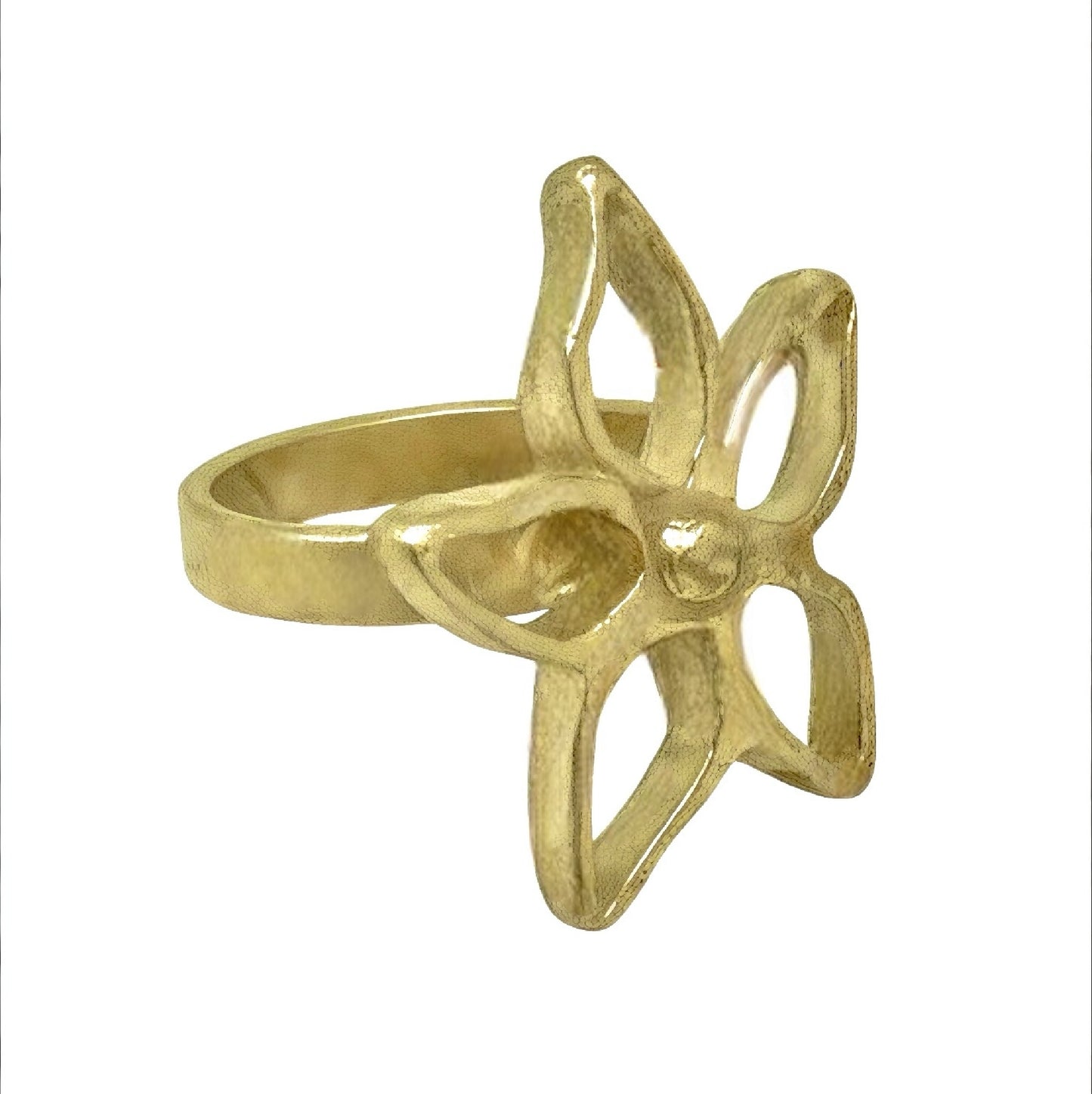 Anillo flor dorado oro latón Gloria Mago diseño exclusivo moda accesorio fabricante