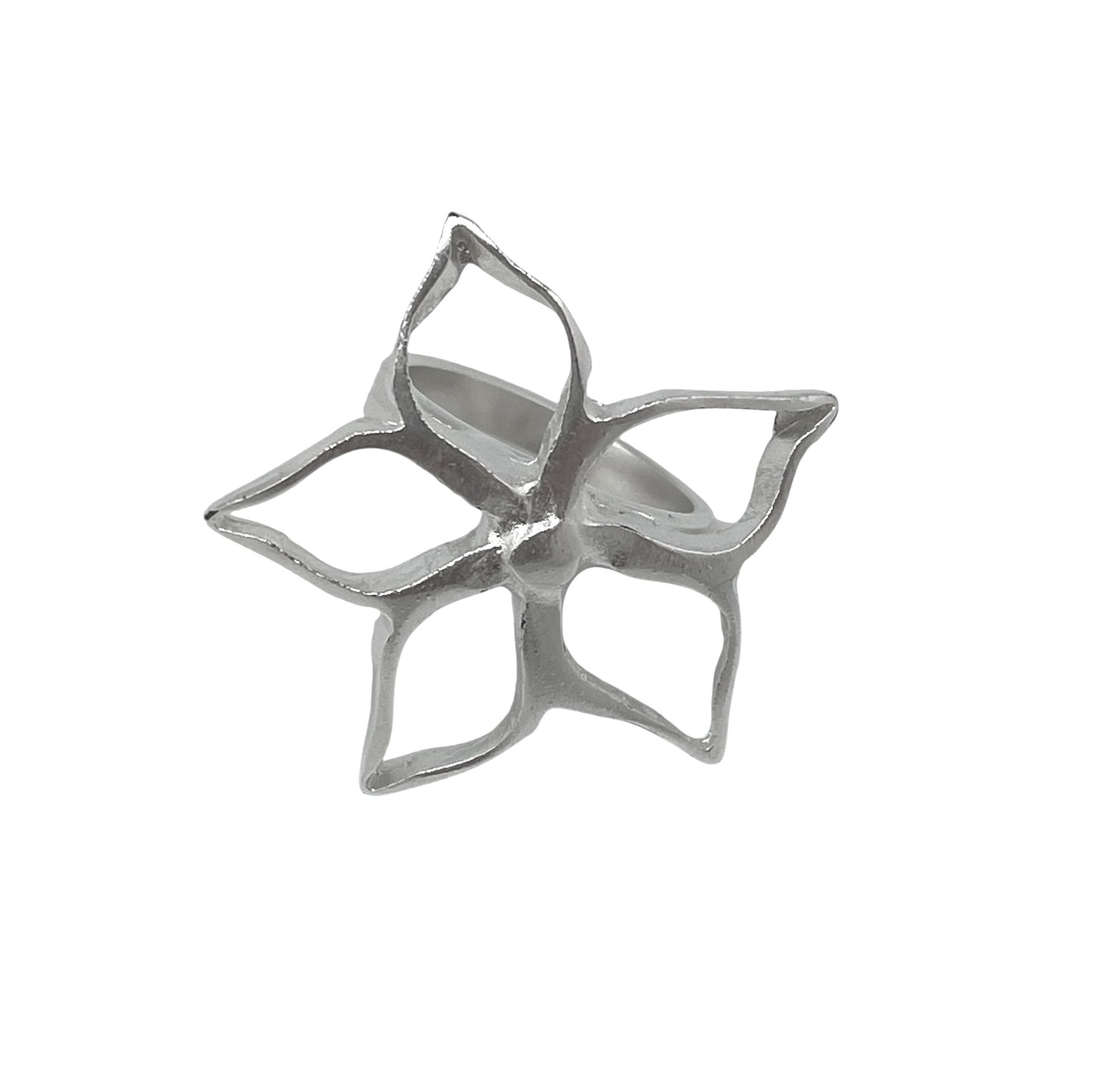 Anillo flor plata Gloria Mago diseño exclusivo moda accesorio fabricante