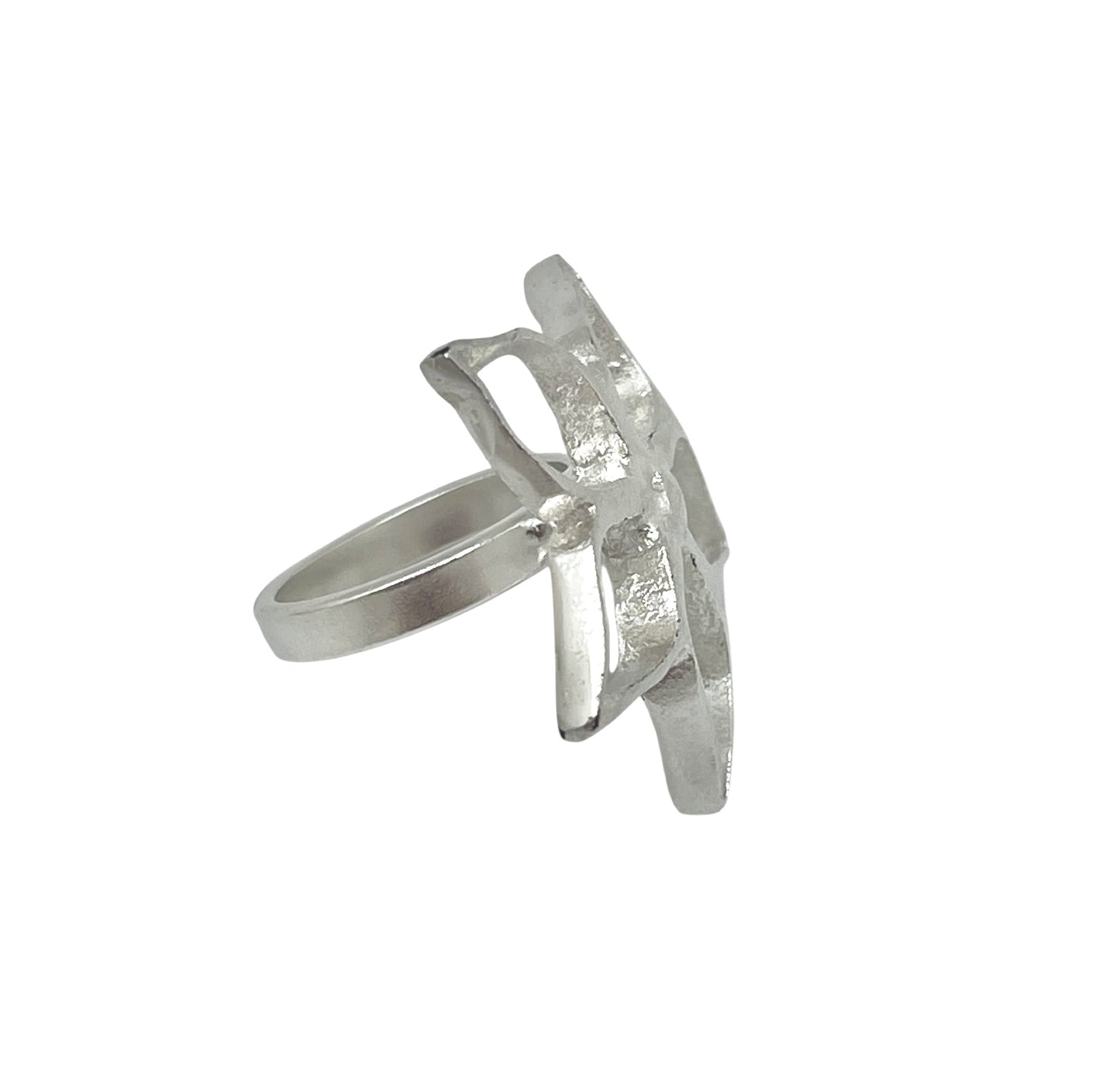 Anillo flor plata de ley chapado latón Gloria Mago diseño exclusivo moda accesorio fabricante