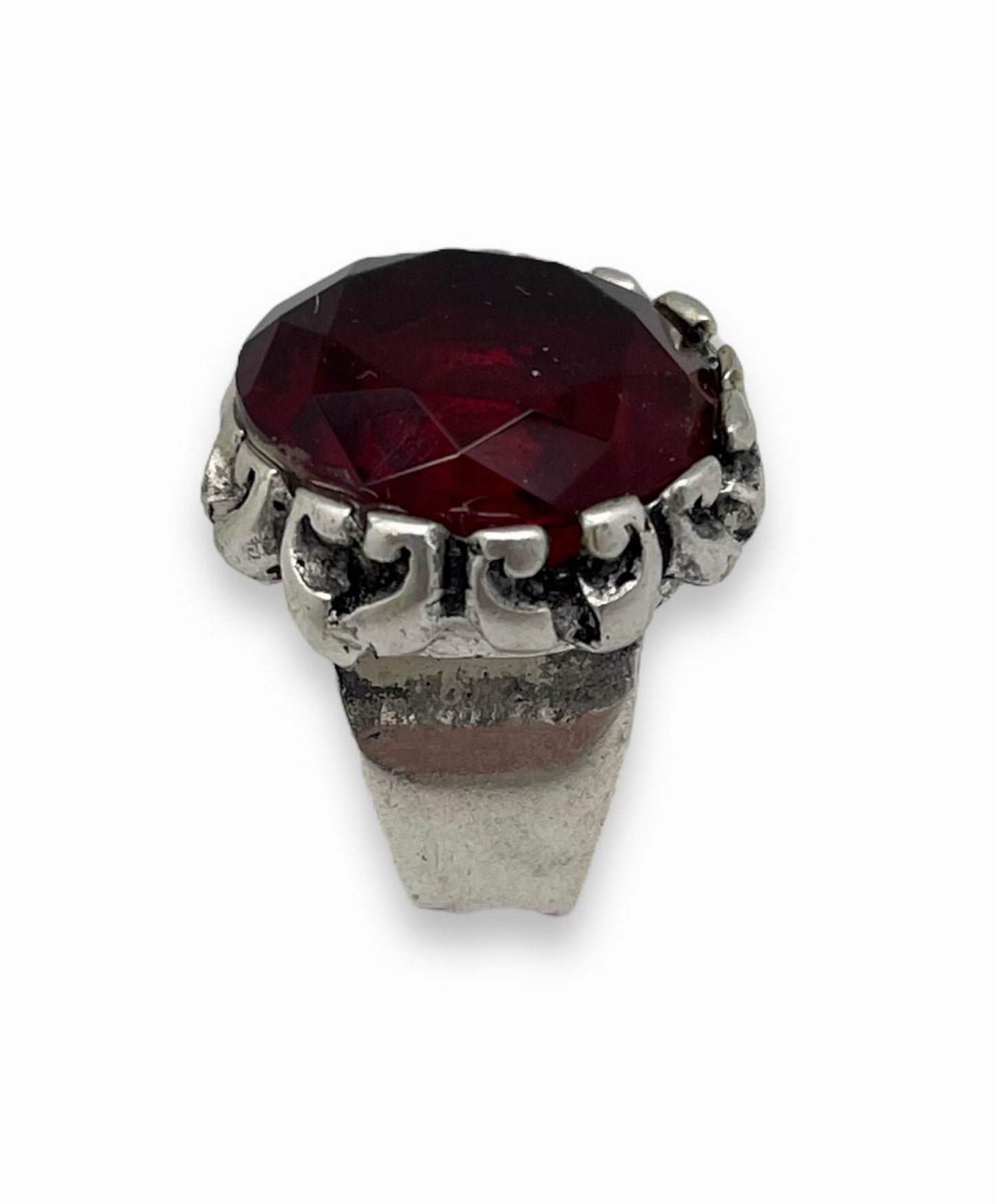 Anillo solitario Daiya plata cristal rojo T15