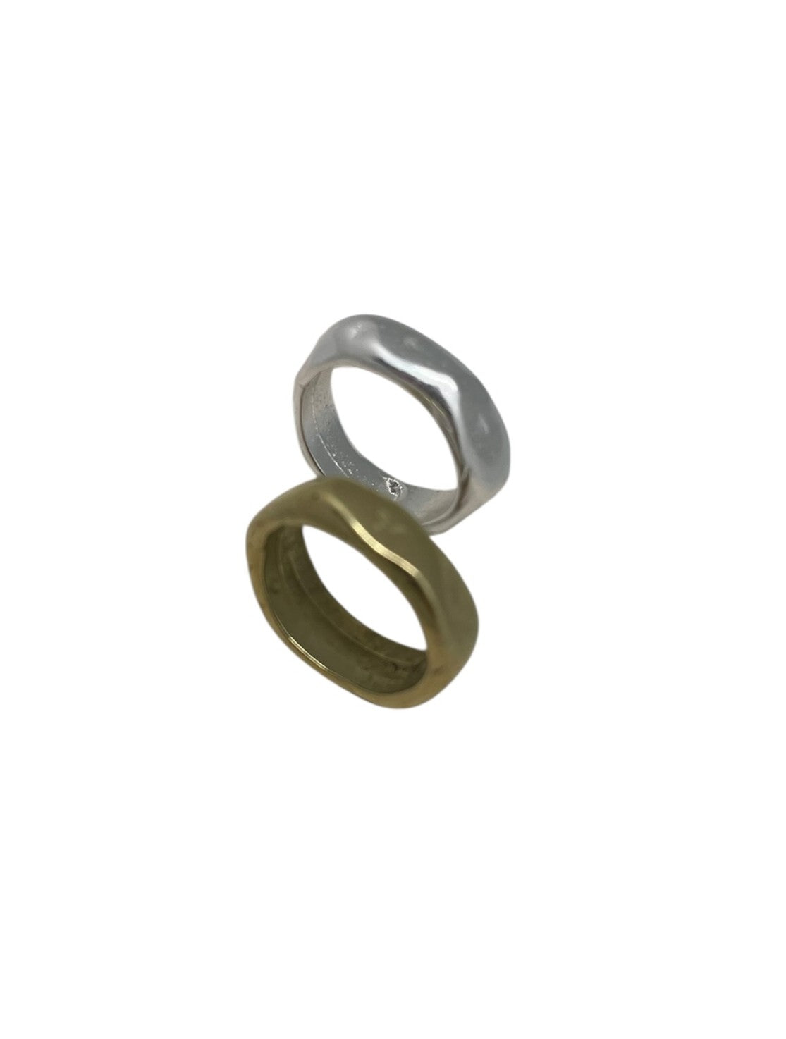 Pack anillos Tuerca mix plata-oro T-13