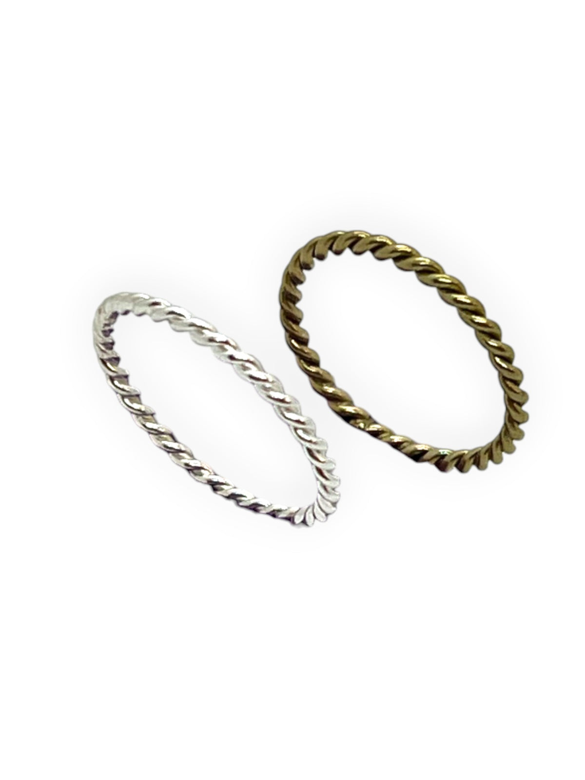 Pack anillos Latón rizado mix plata-oro T-13